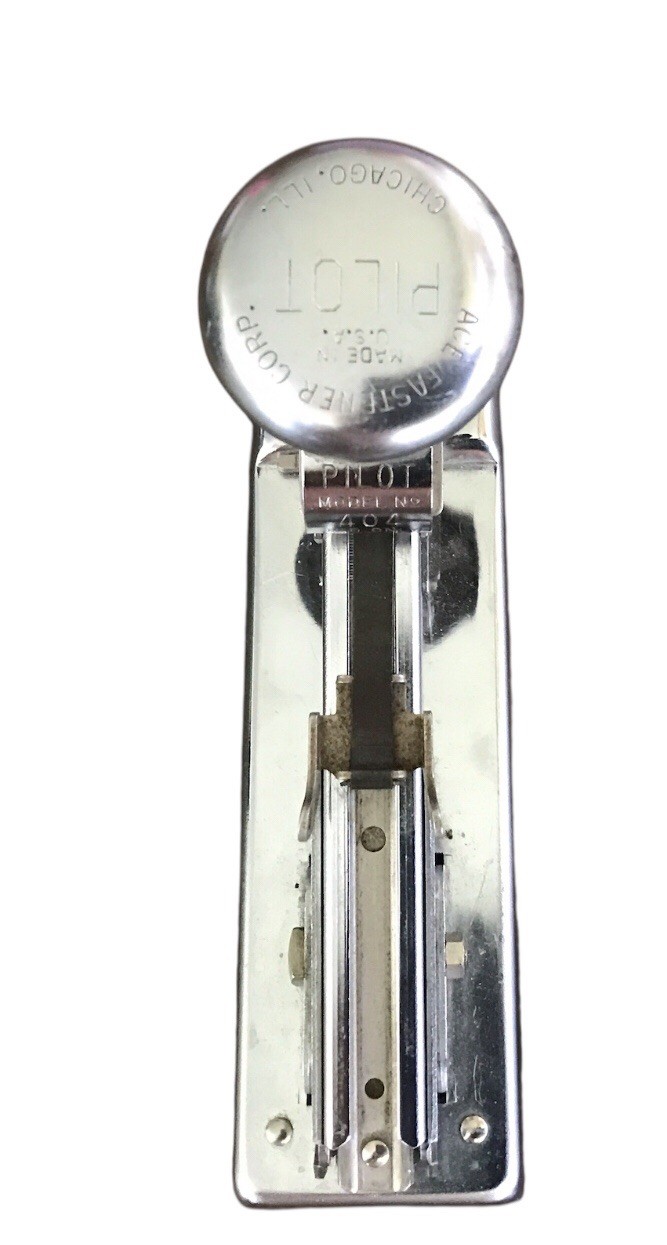 Vintage Stapler Ace Fastener Corp Chicago Model 404, Nickel Chrome, #1