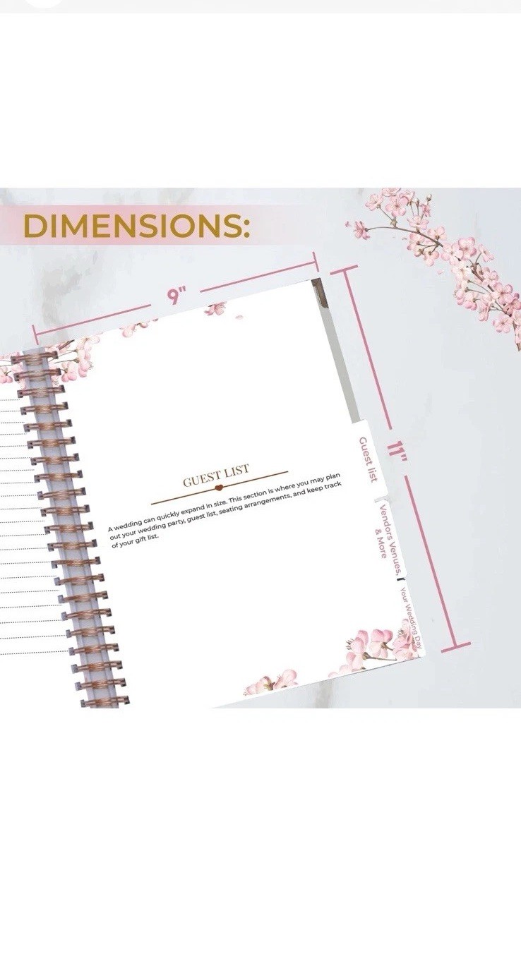 Wedding Planner for Bride 9″ x 11″ – Wedding Planning Book & Organizer