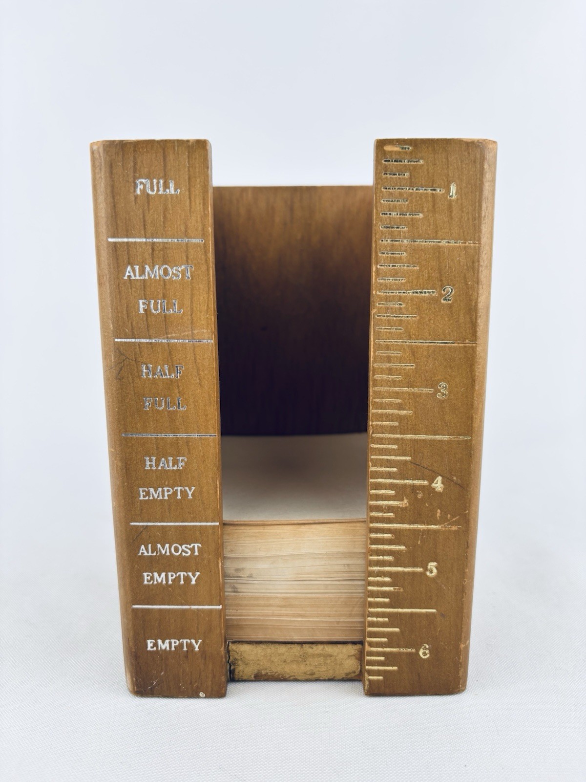 Vintage 70s Wooden Desk Cube Post it Note Paper Holder MCM Retro