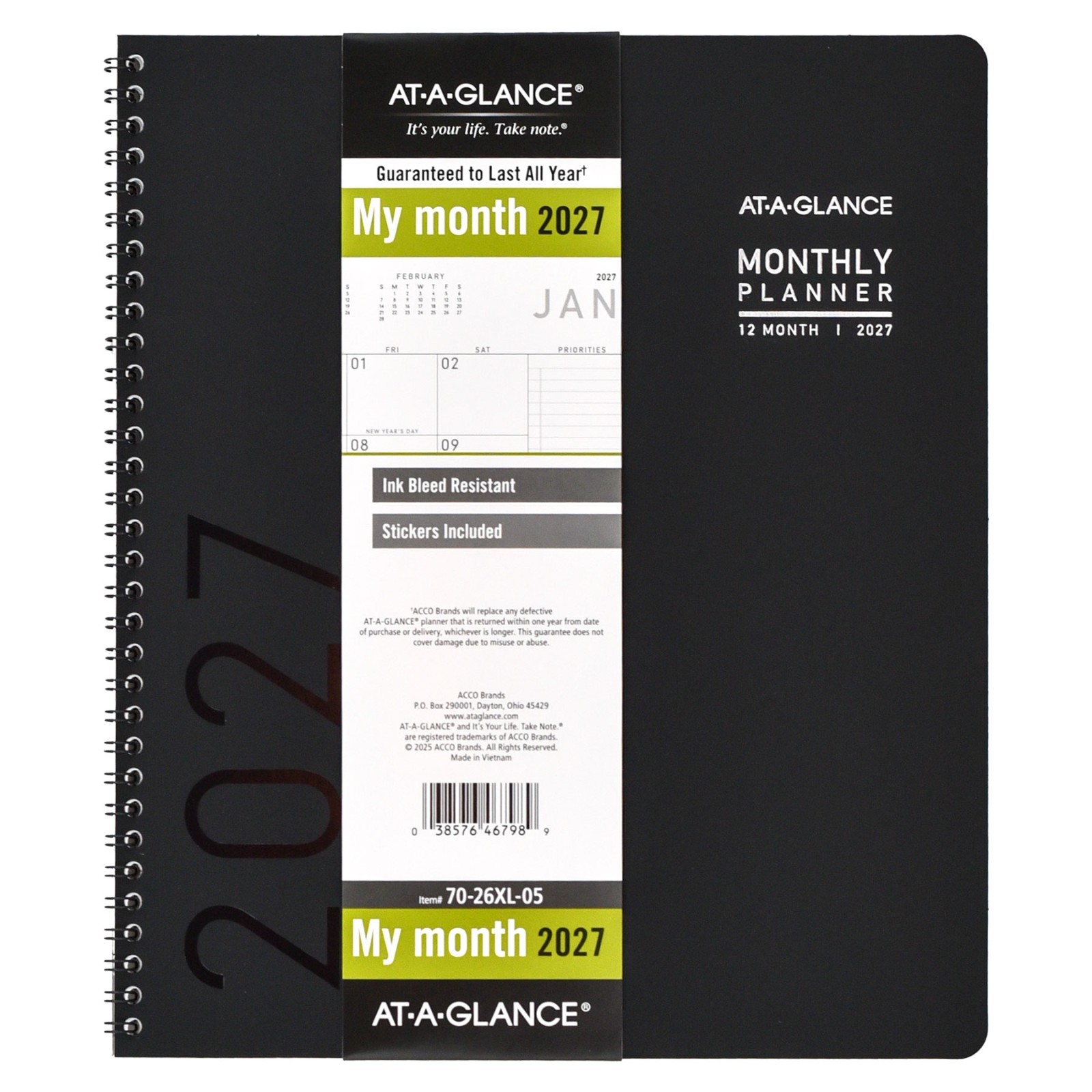 2026 At-A-Glance 70-26XL-05 Large Monthly Planner, 9 x 11″