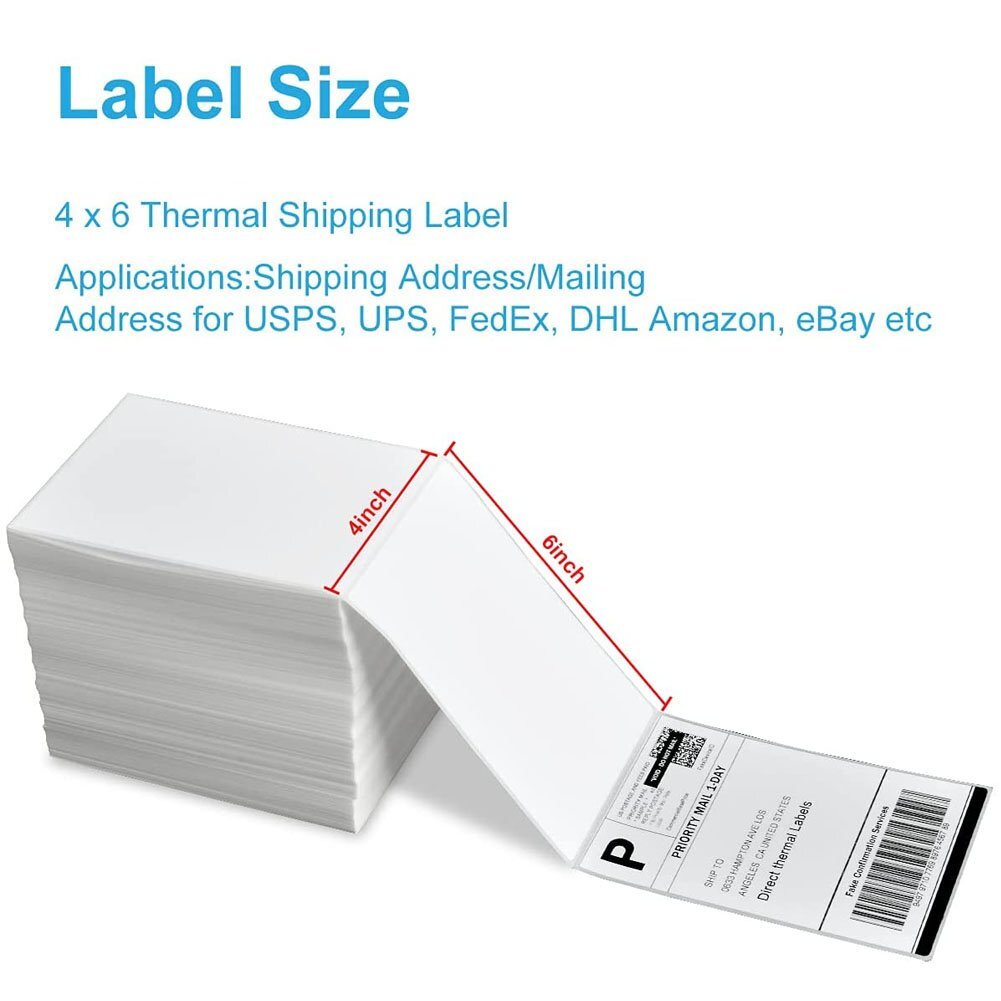 Fanfold 4″ x 6″ Direct Thermal Shipping Labels Perforated Compatible Zebra Elton