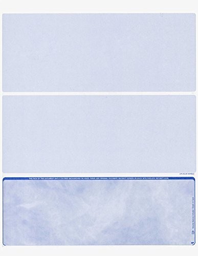 500 Security Laser Checks Blank- Checks on bottom (Blue Marble)