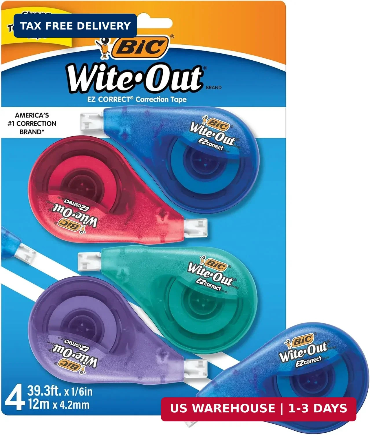 BIC Wite-Out EZ Correct Correction Tape, School Supplies for Students and Teache