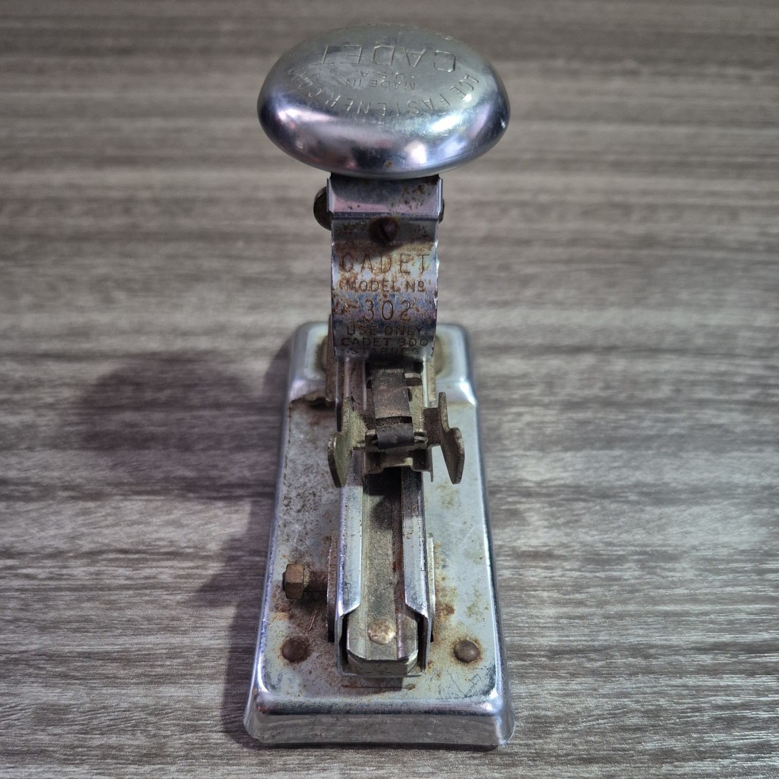 Vintage Stapler Cadet 302 Ace Fastener Corp Chicago USA Deco Tested/Works