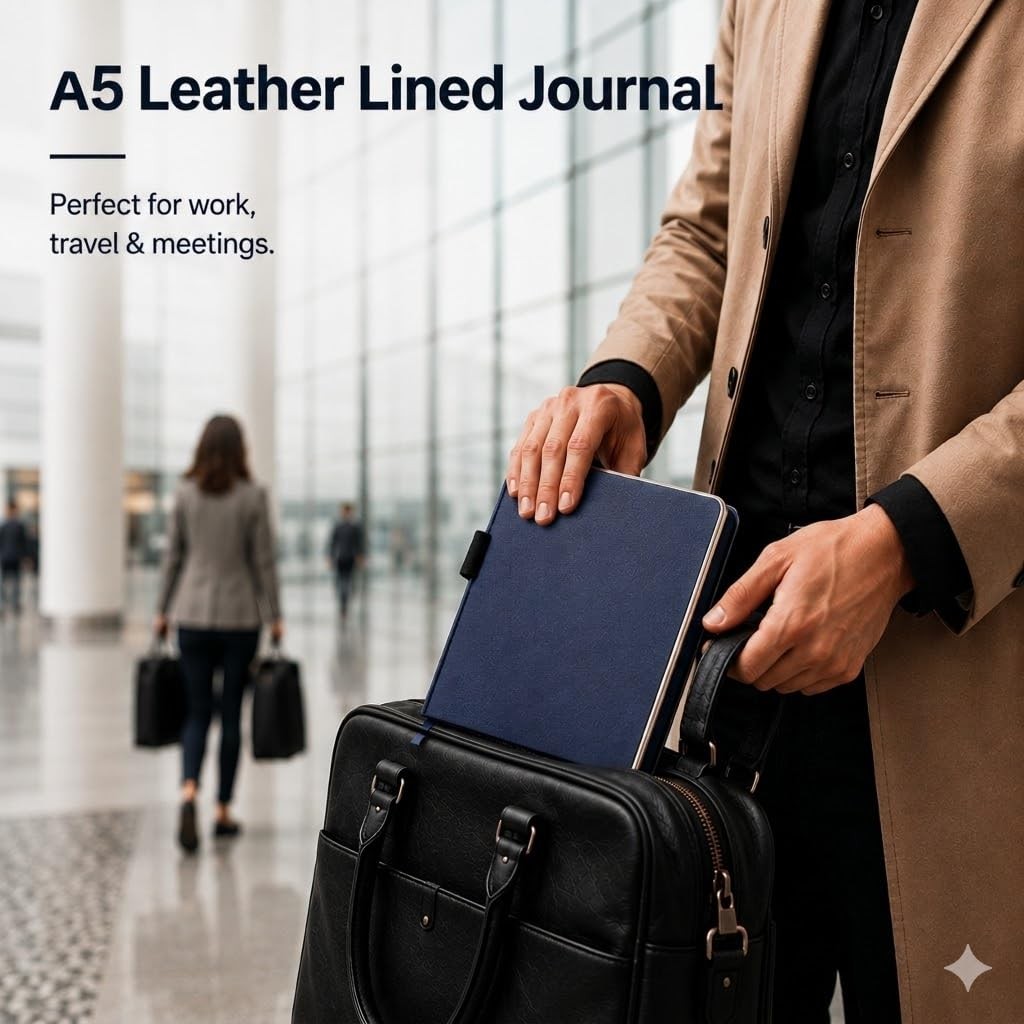 Lined Journal Notebook, Leather Hardcover Notebook, 288 Pages, 100 GSM Thick …