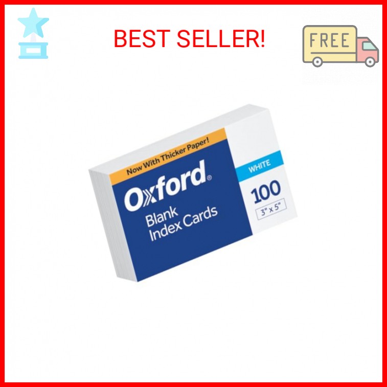 Oxford Blank Index Cards, 3×5-Inch, White, 100 Pack