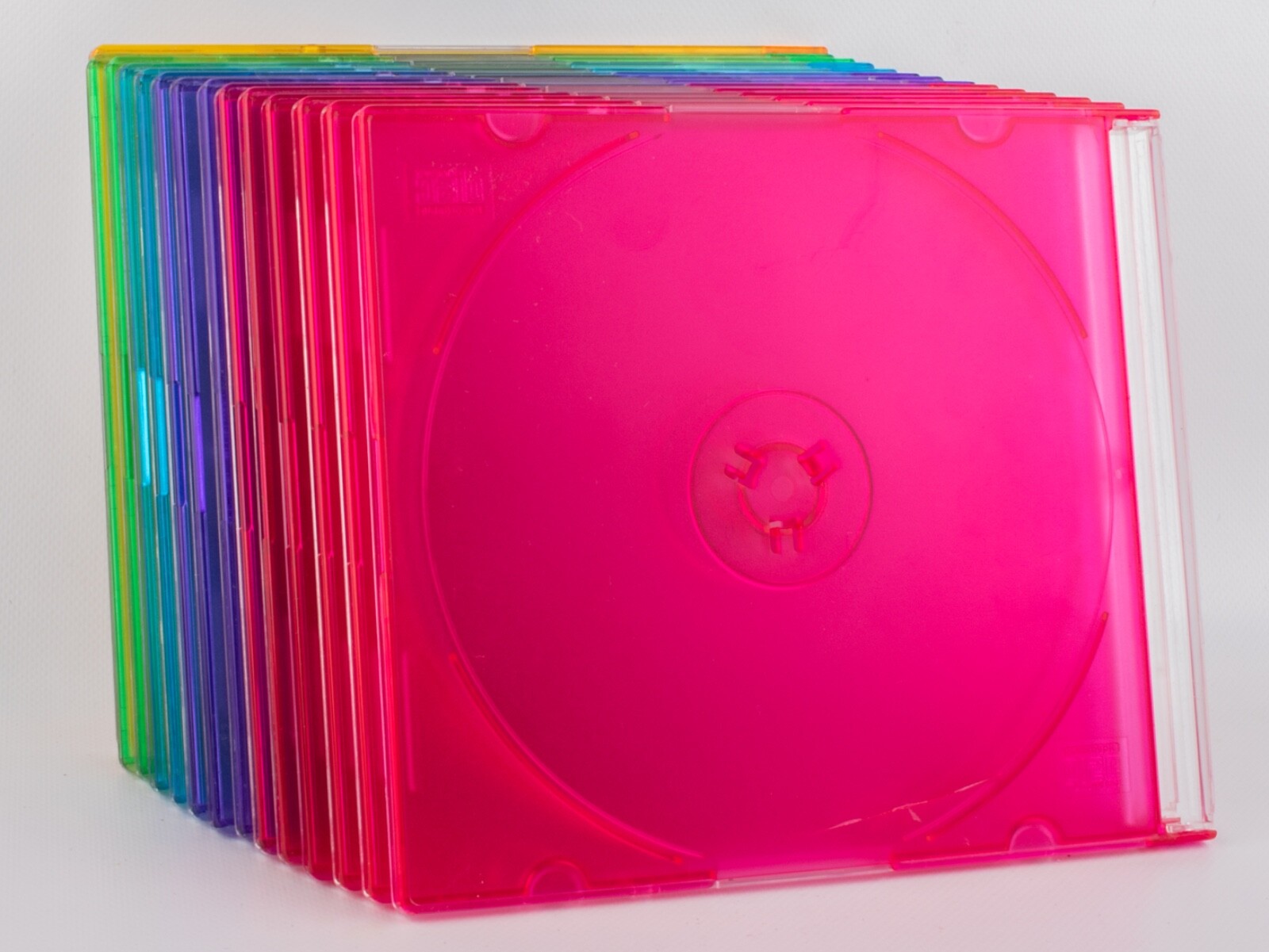 Memorex Multi-Color (5 Colors) Slim CD DVD Disc Jewel Cases Fourteen (14) Total