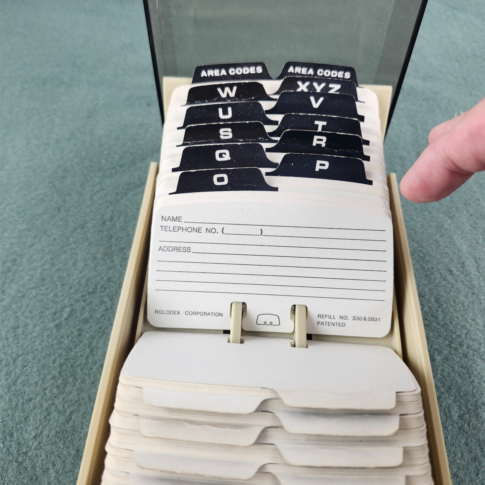 Vintage Rolodex Petite Address File Dividers Blank Cards S500C Smoke Gray &White