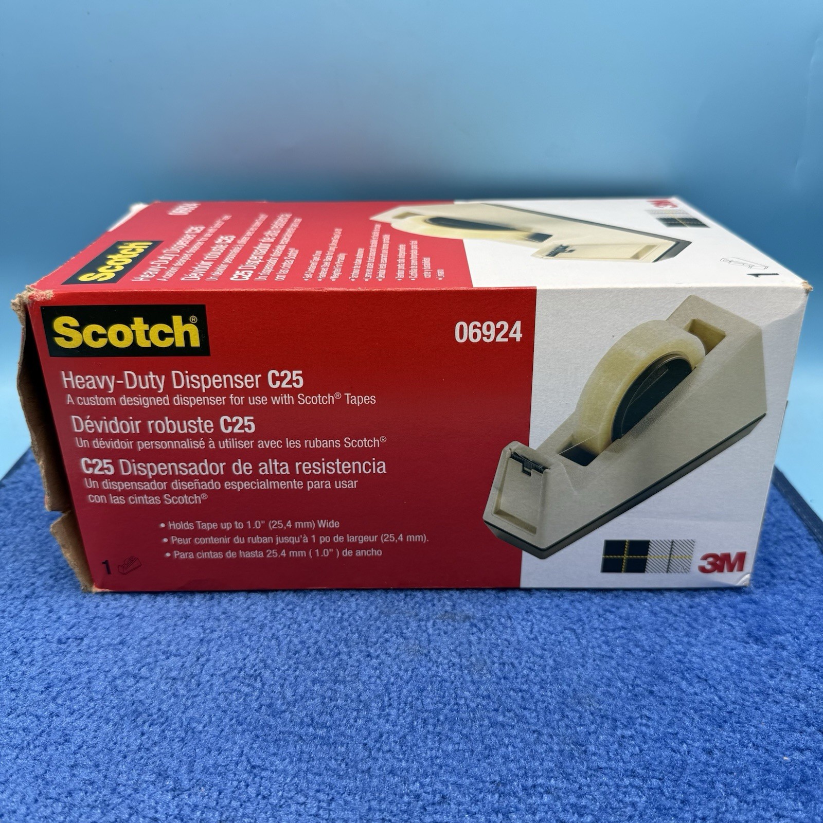 Scotch Heavy-Duty Weighted Desktop Tape Dispenser 3″ Core Plastic Putty/Brown