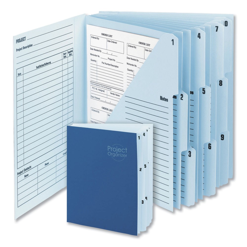 Smead 89200 Project Organizer w/Indexed Tabs – Letter/Lake Blue/Navy Blue New