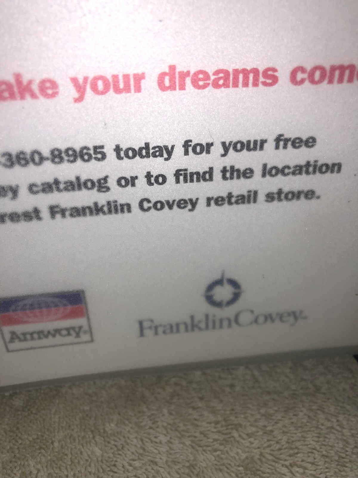 Large Franklin Covey Amway Binder 3 Ring Black Faux Leather Full Zip 13 x 11″