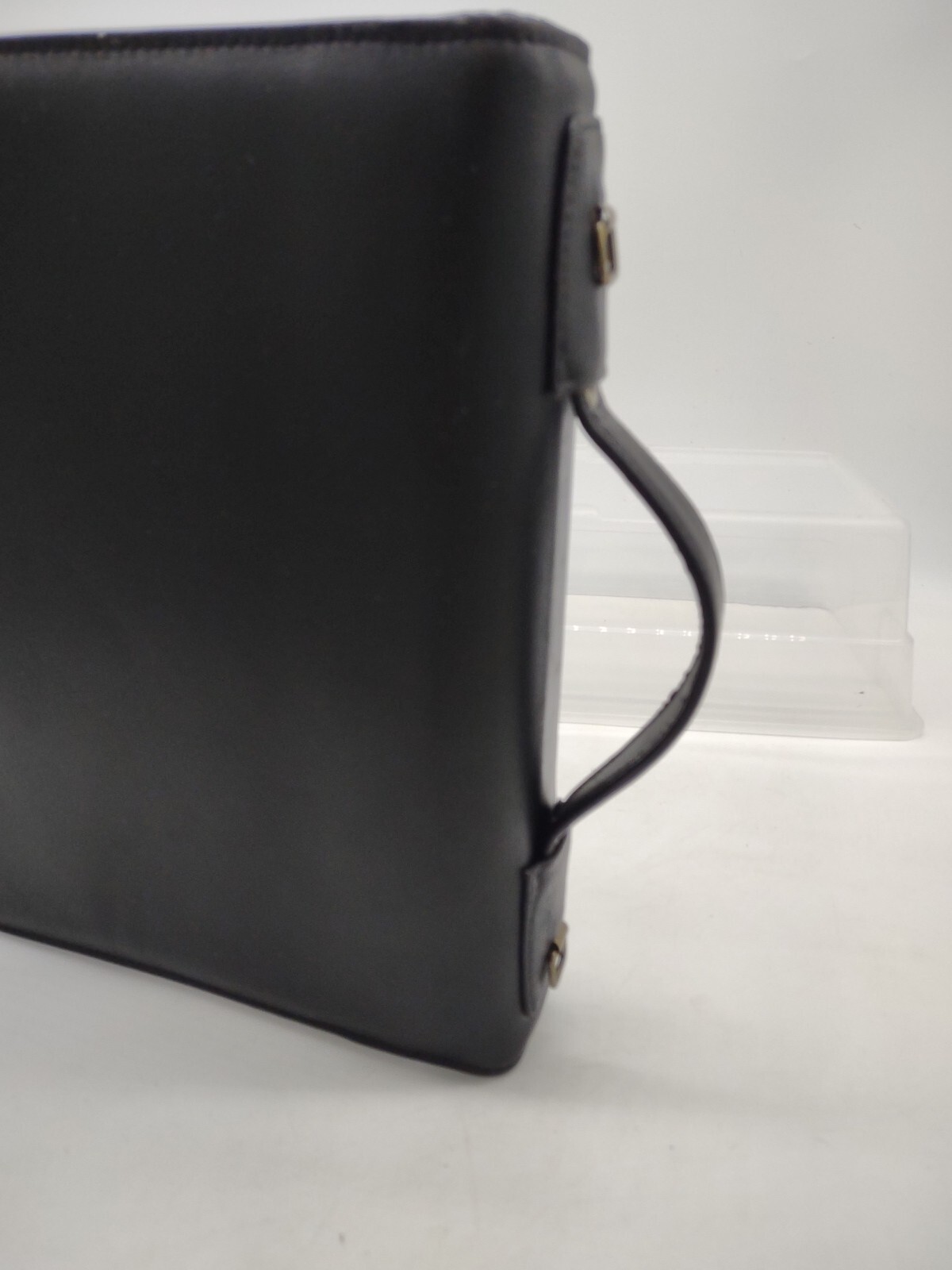 Vintage DAY-TIMER Black Leather Planner 3 Ring Binder Notebook Zip 9×11 Inches