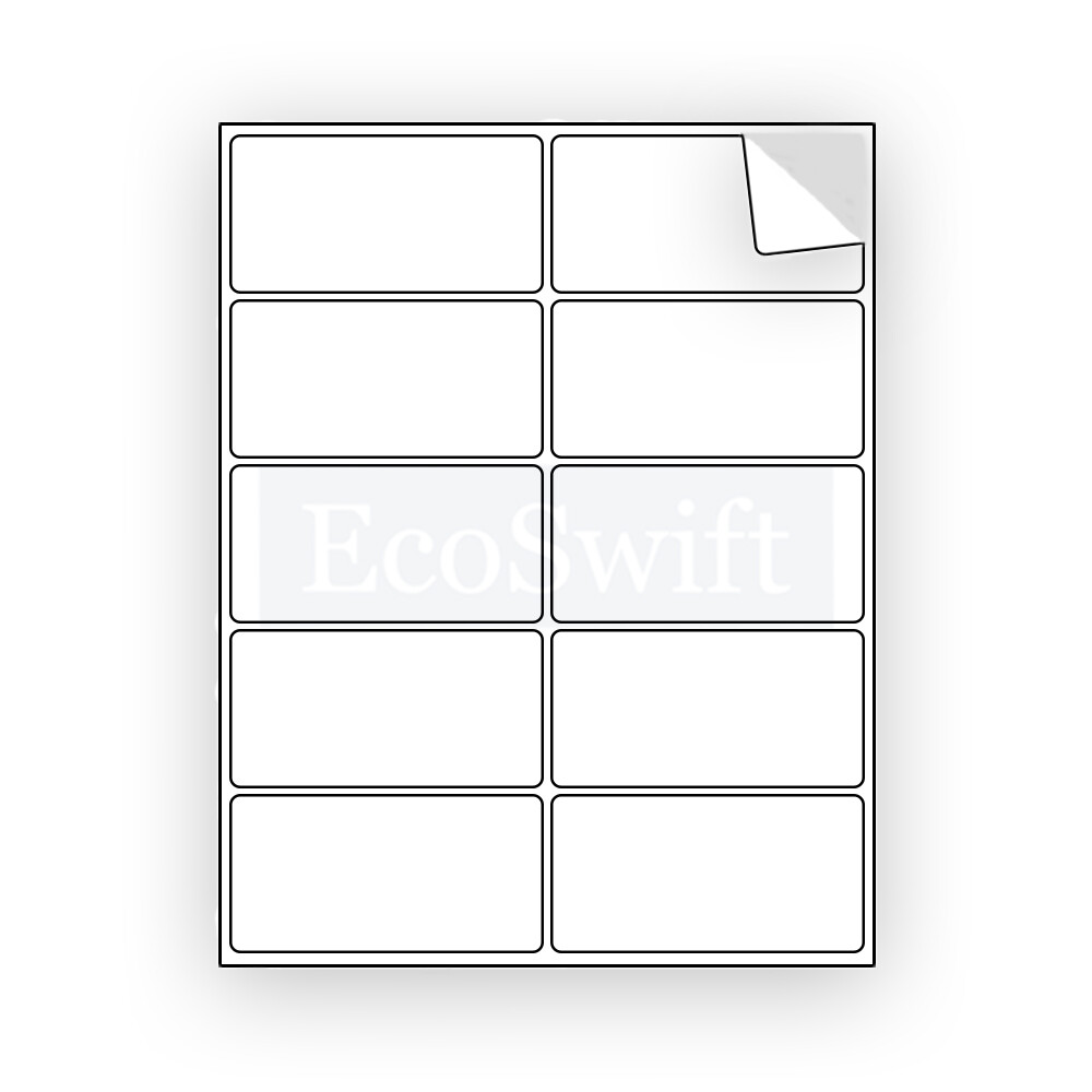 (10) 4 x 2 EcoSwift Laser/Ink Address Shipping Self-Adhesive Labels 10 per sheet