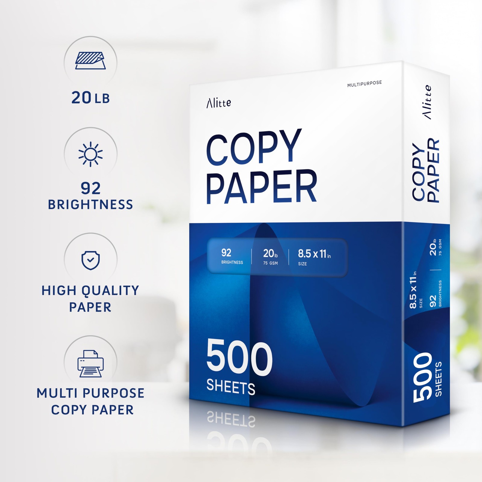 Printer Paper 8.5 x 11 White Letter Size Copy Paper, 1 Ream 500 Sheets 20 lb…