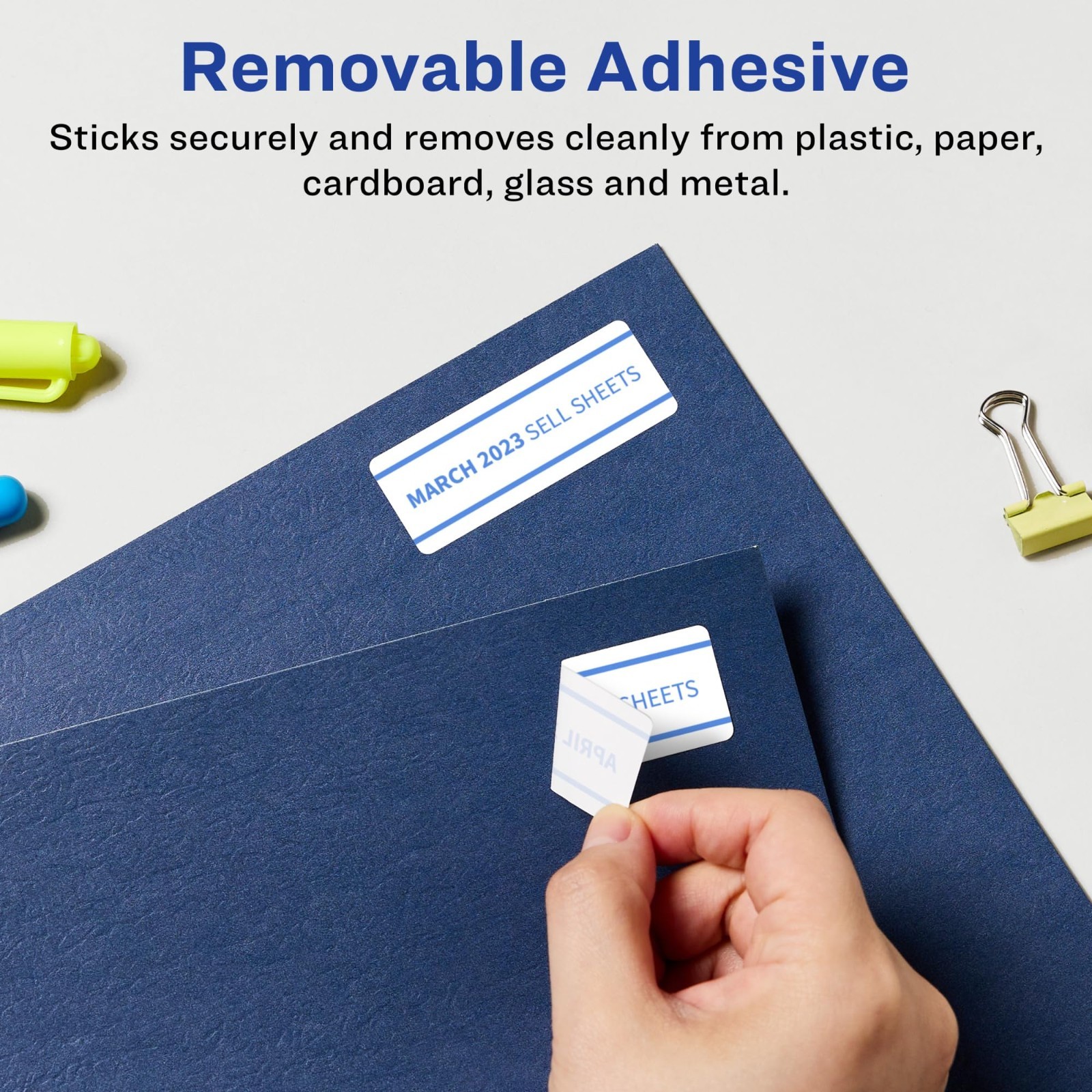 Matte White Removable Rectangle Labels, 0.75″ x 3.5″, 1,000 Pack, Print-to-The-E