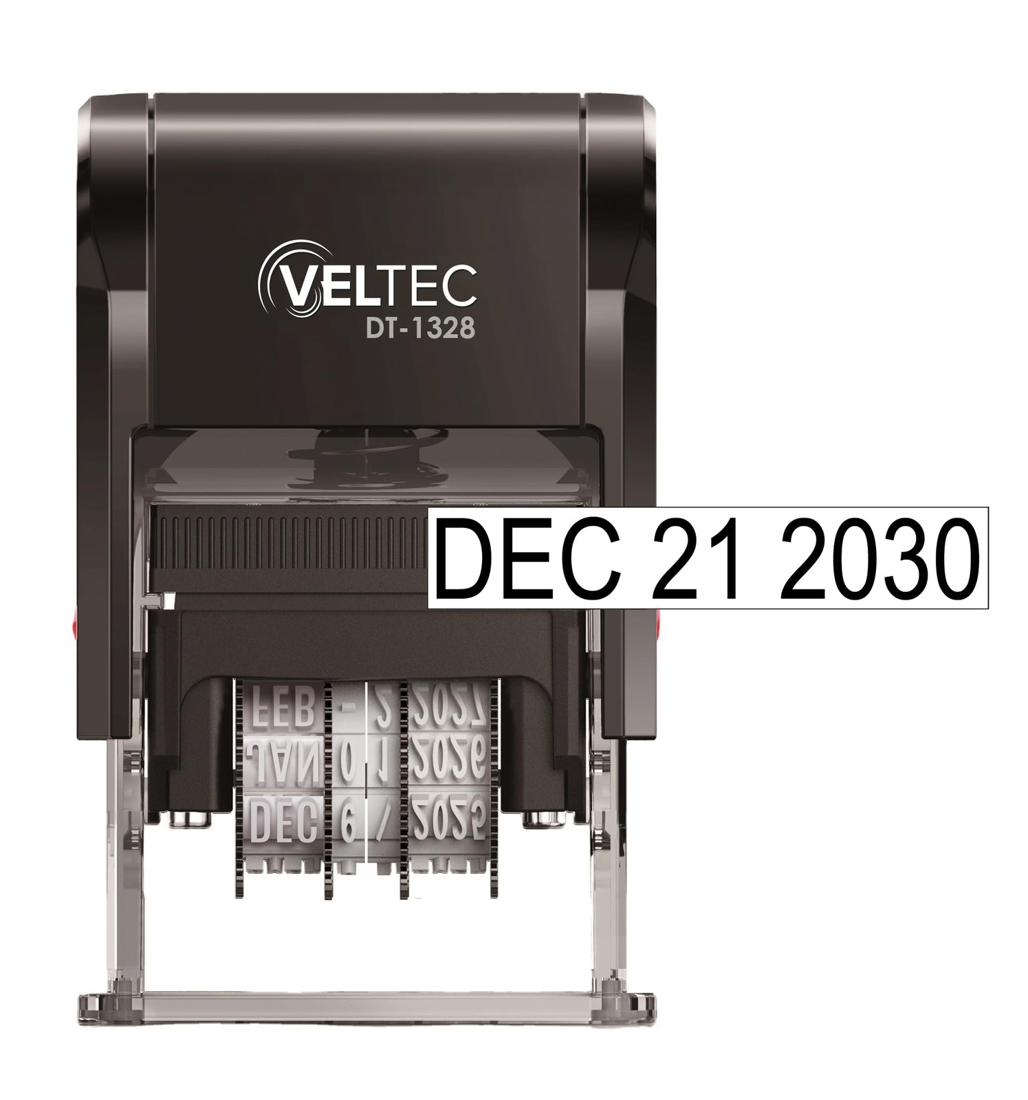 Self Inking Date Stamp with Month, Day, Year – Easy to Use & Adjust, Black