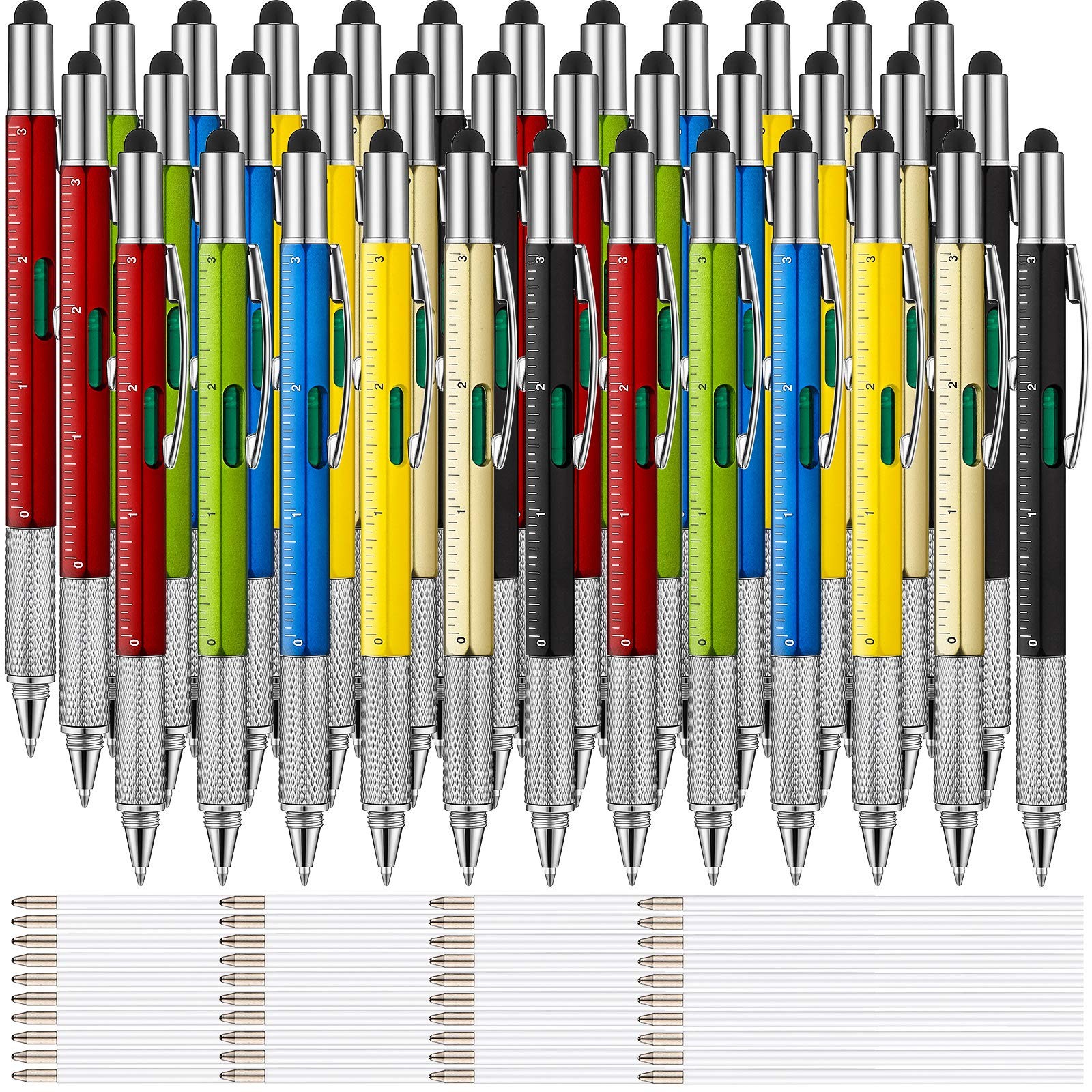 36 Pcs 6 in 1 Multi Tool Pen with Ruler Level Gauge Screwdriver Multifunction…