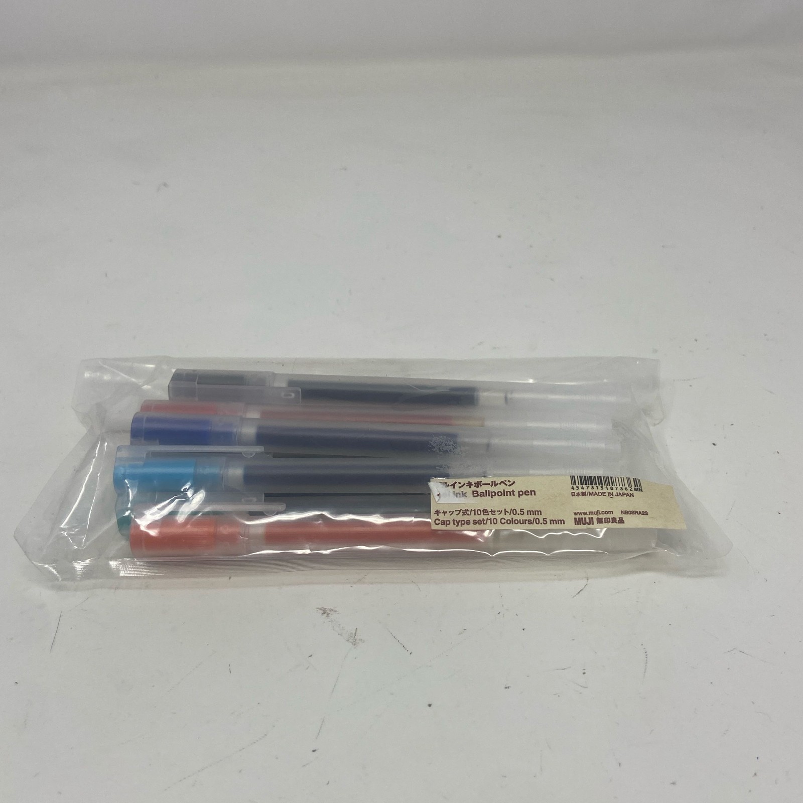 MUJI Gel Ink Ballpoint Pen Set 0.5mm, 10 Colors (Cap Type)
