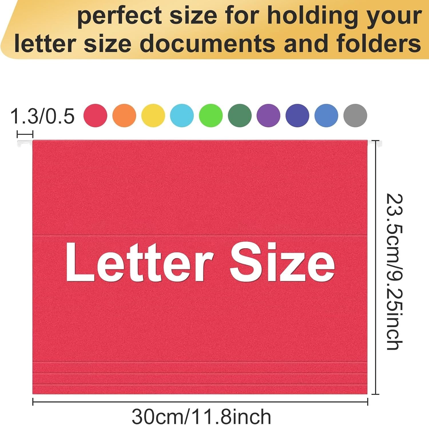 Hanging File Folders, 50 Pack Letter Size Hanging File folders with 1/5-cut T…