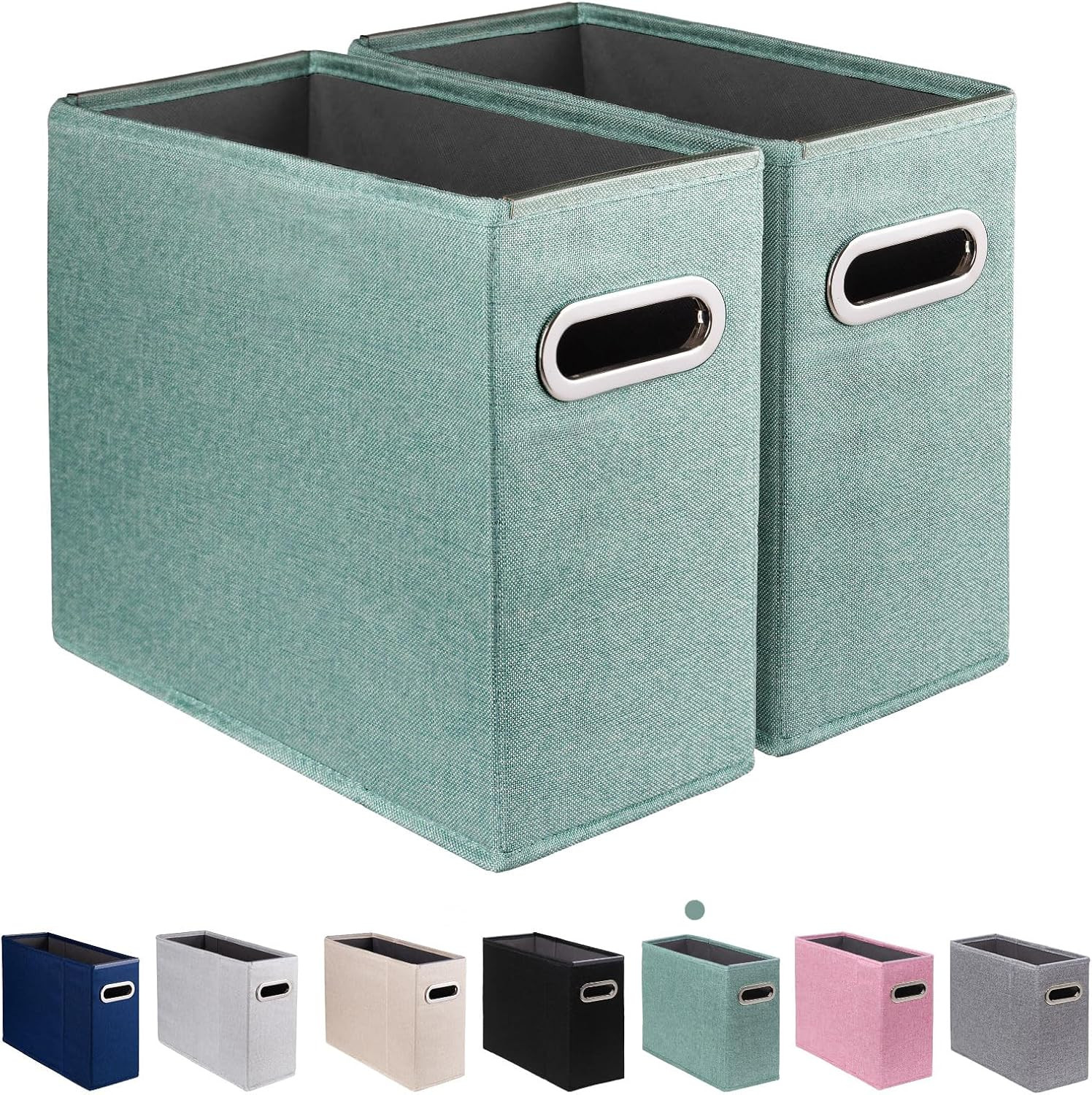 2 Pack Letter Size File Storage Box Collapsible，Fabric Hanging File Folders Orga