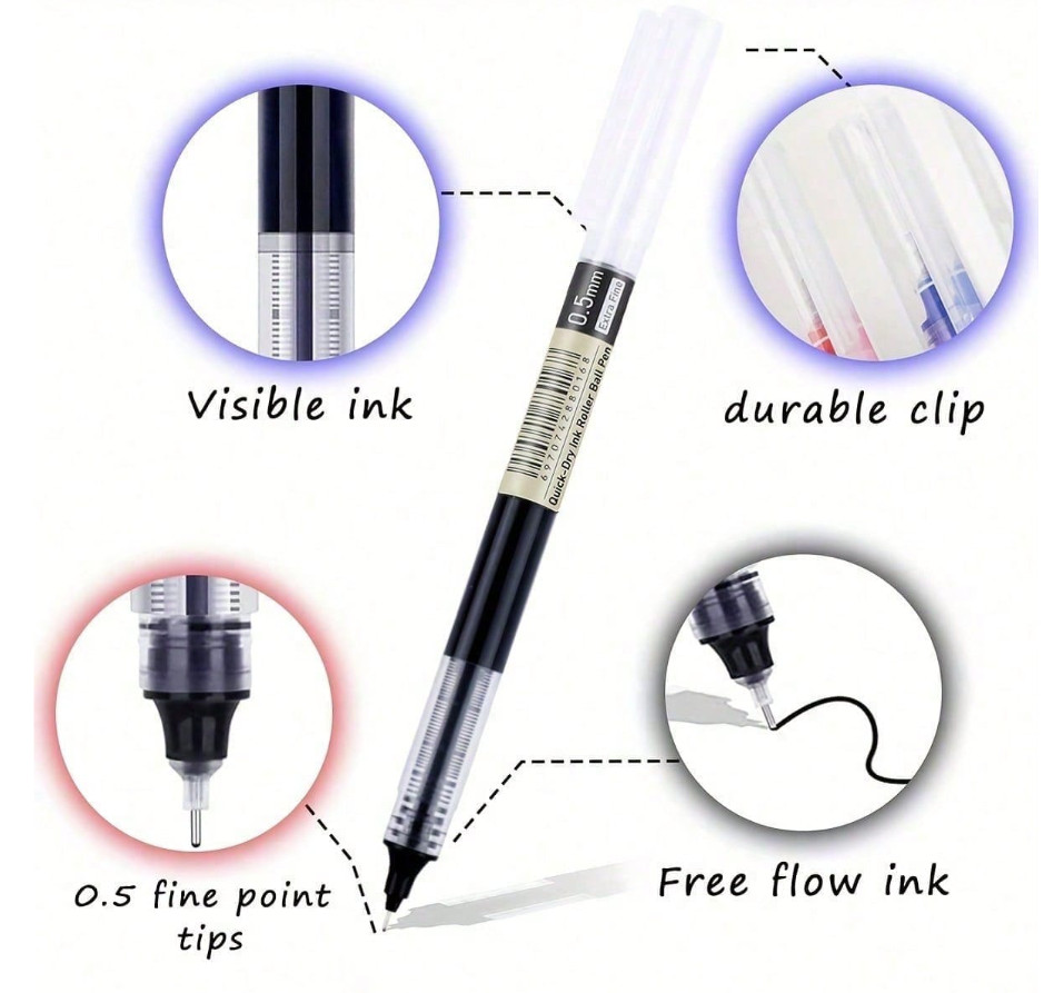 10PCS Fine Tip Gel Pens – Smooth Writing for Office, School & Daily Notes – NEW
