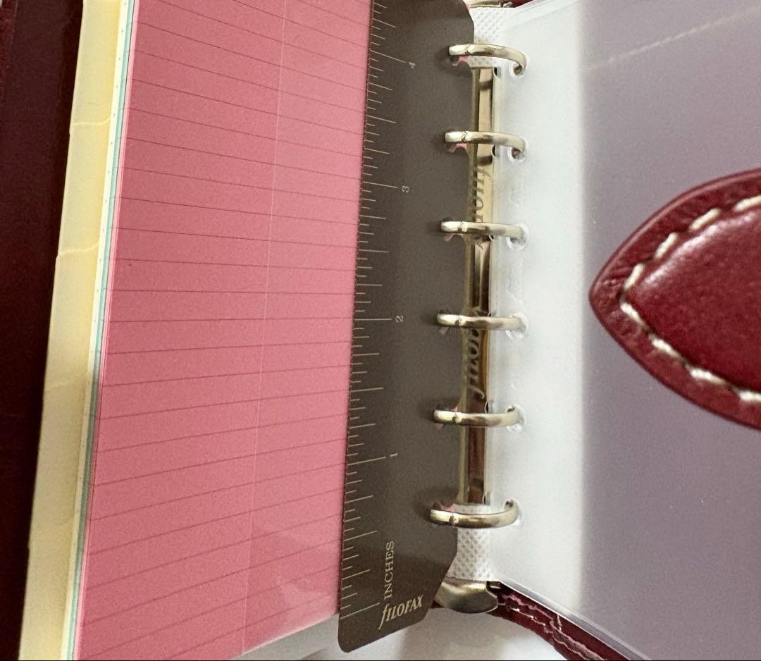 Filofax Malden Small 6 Hole Pocket Burgundy Leather Cover Unused W/ Box Japan