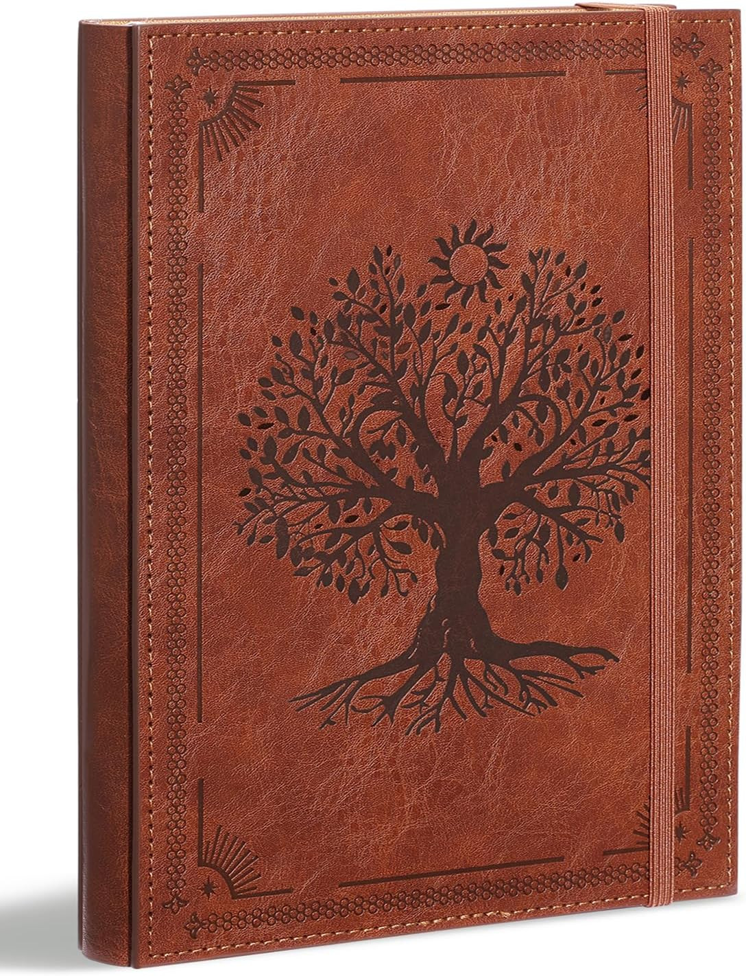 Brown Tree A5 Lined Leather Journal Notebook for Men Women, 5.9″ X 8.5″