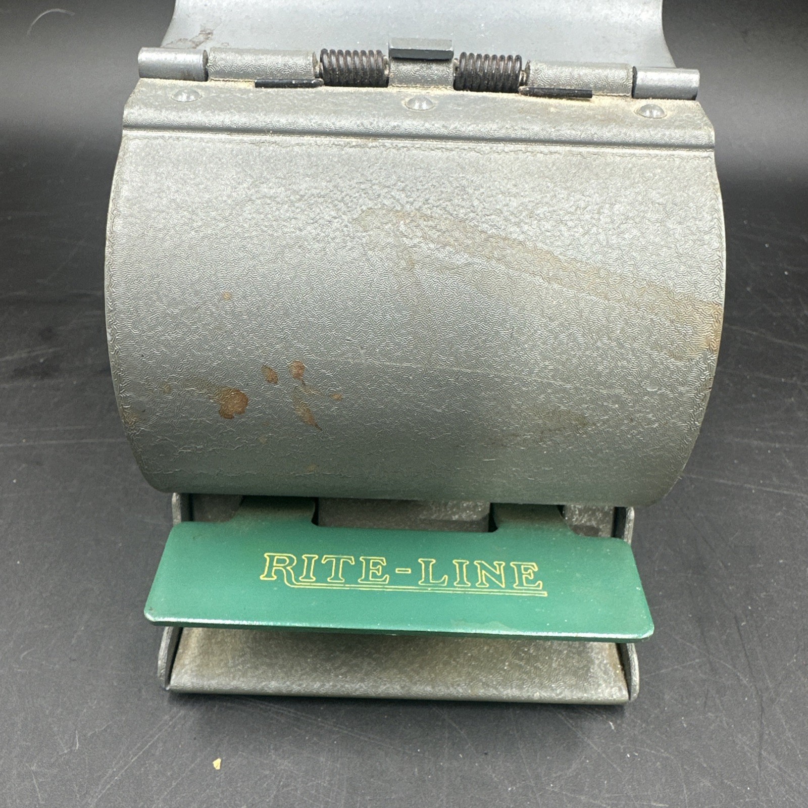 VINTAGE OFFICE TOOL RITE-LINE SECRETARY TYPIST METAL PAPER HOLDER ADVANCER
