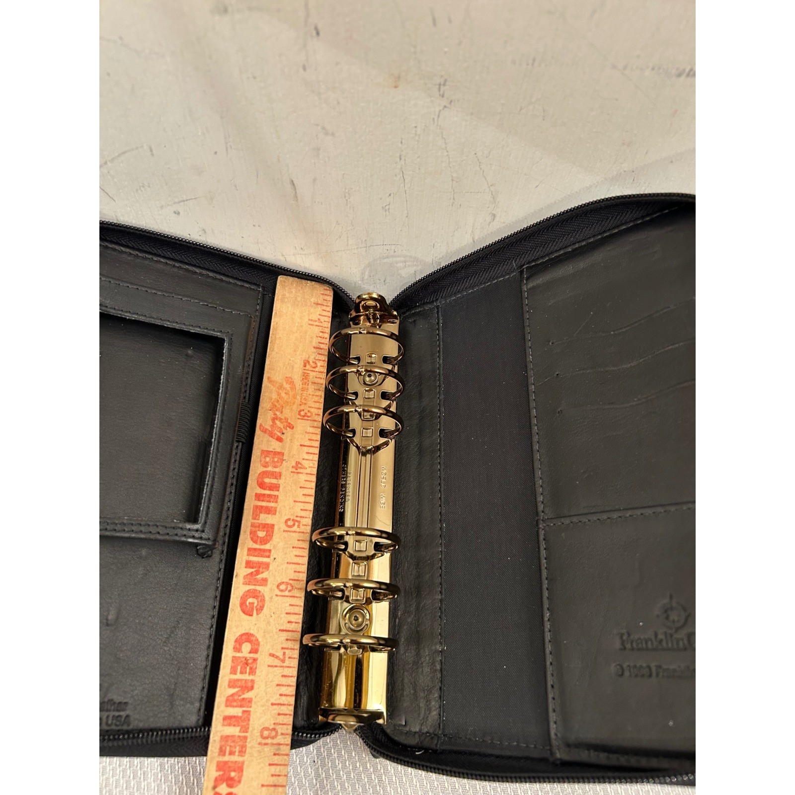 Franklin Covey SpaceMaker Planner Binder Compact Black Nappa Leather Unisex