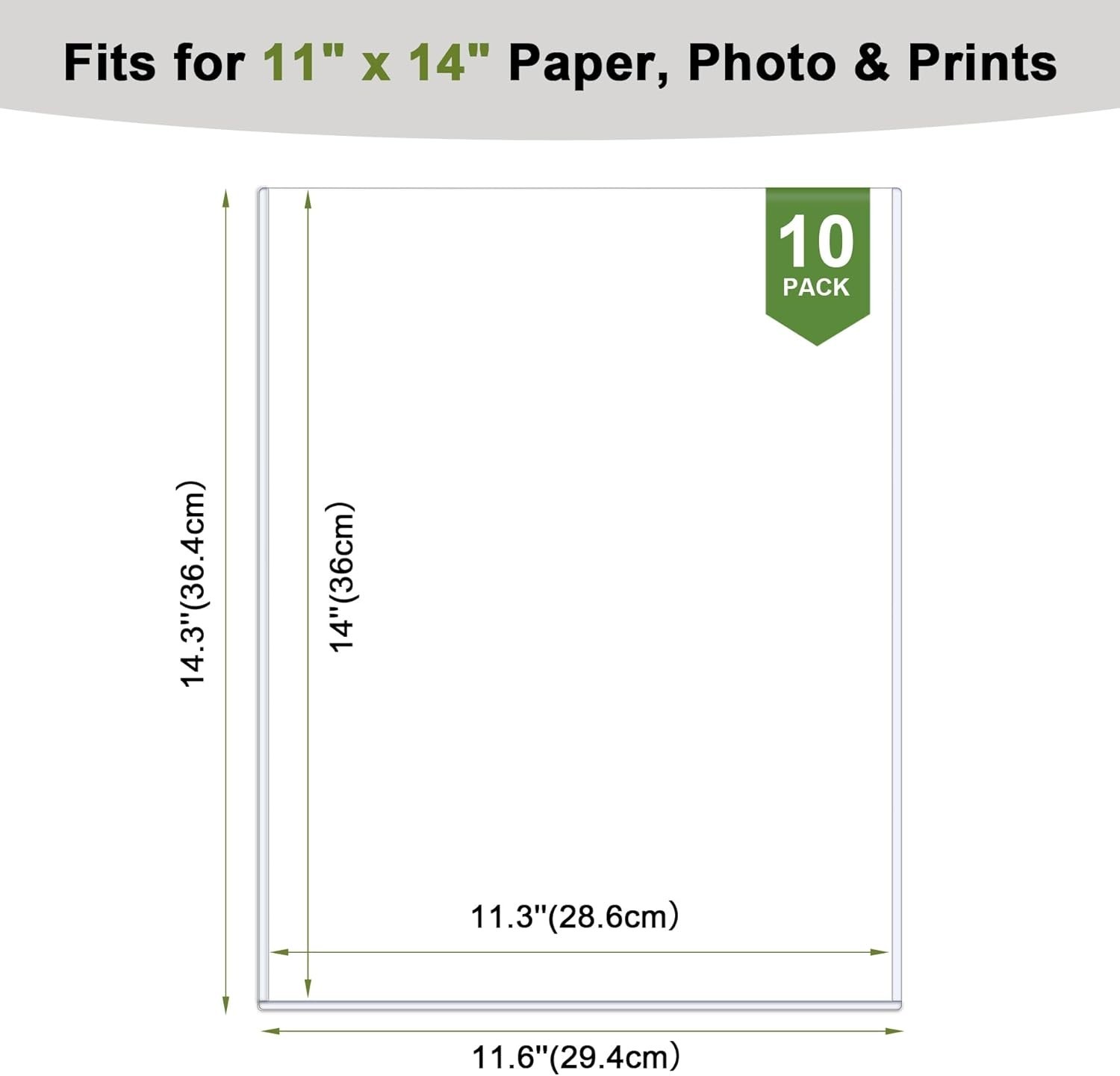 10 Pack 11″ x 14″ Rigid Print Protectors Hard Plastic Sheet Protectors Top-Lo…