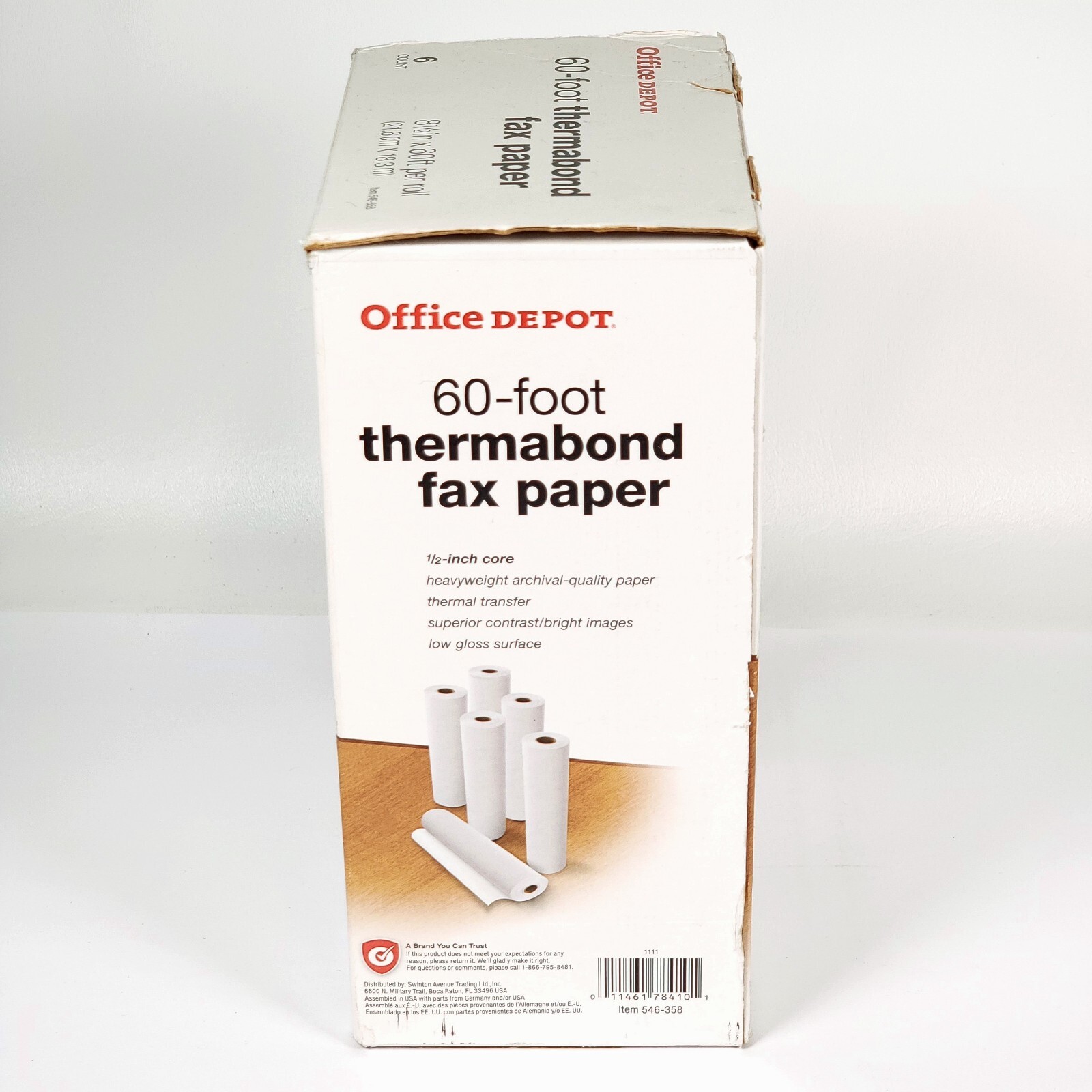Office Depot 60-foot Thermabond Fax Machine Paper 6 Count 8.5in x 60ft Brand New