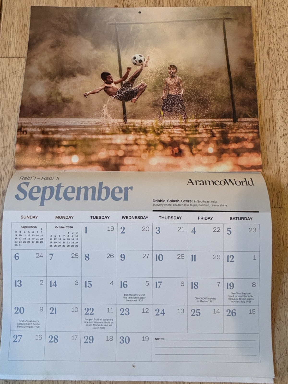 Aramco World- Football is Life- 2026 Gregorian Wall Calendar – Hijri 1447 – 1448