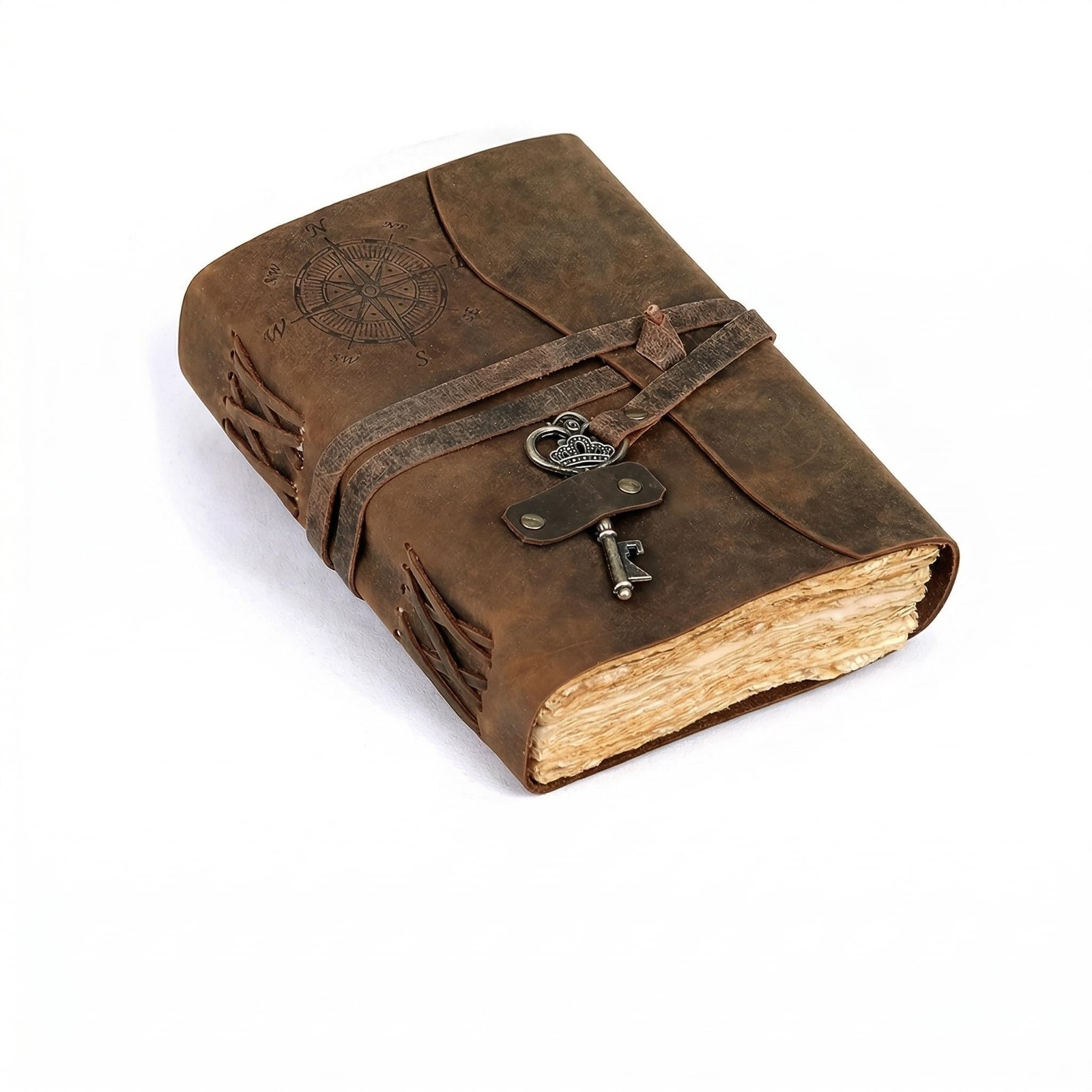 cuero Compass Vintage Leather Journal Antique 4 Inch X 6 Inch, Brown