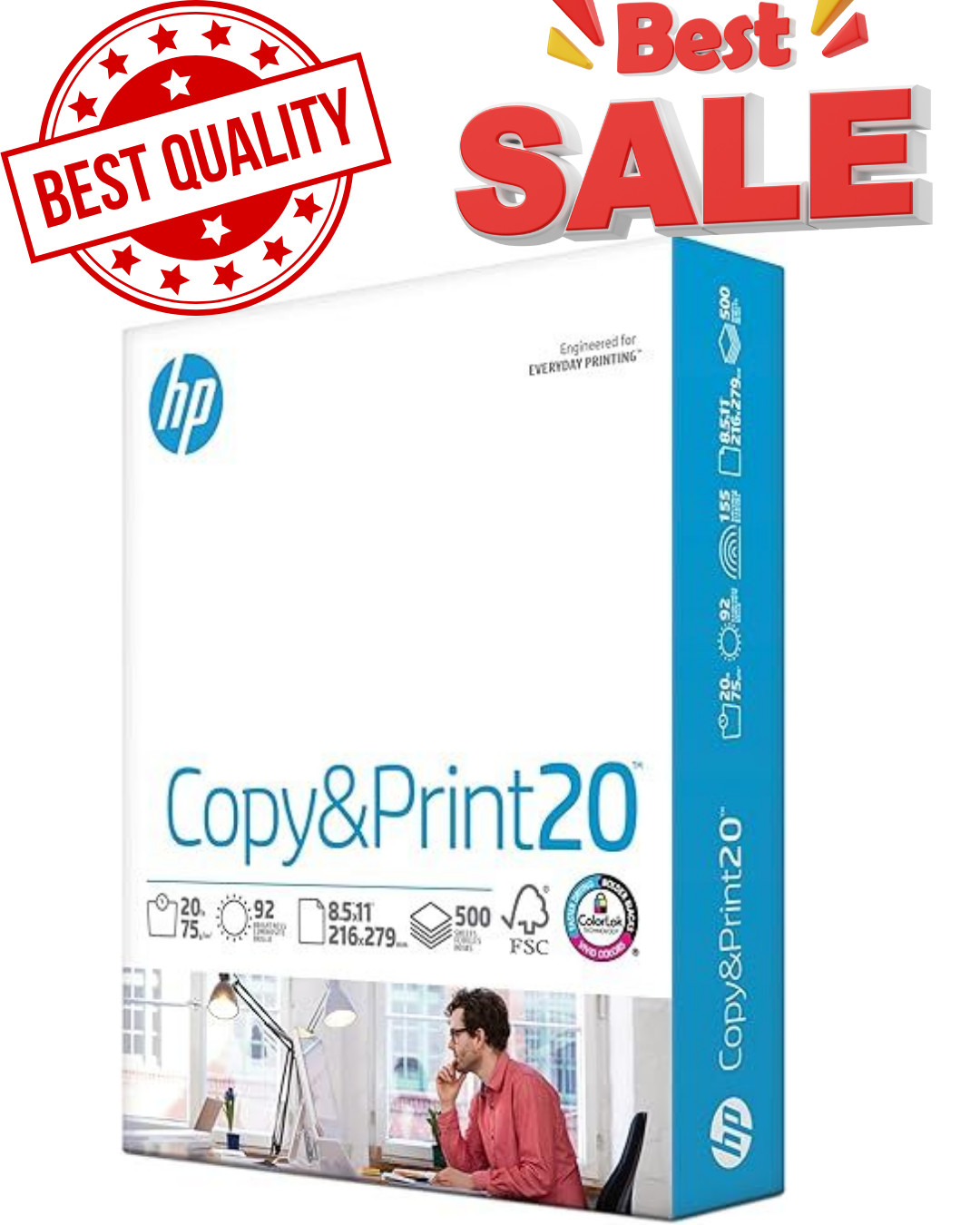 HP Printer Paper 8.5 x 11 Paper Copy &Print 20 lb 1 Ream Case – 500 Sheets