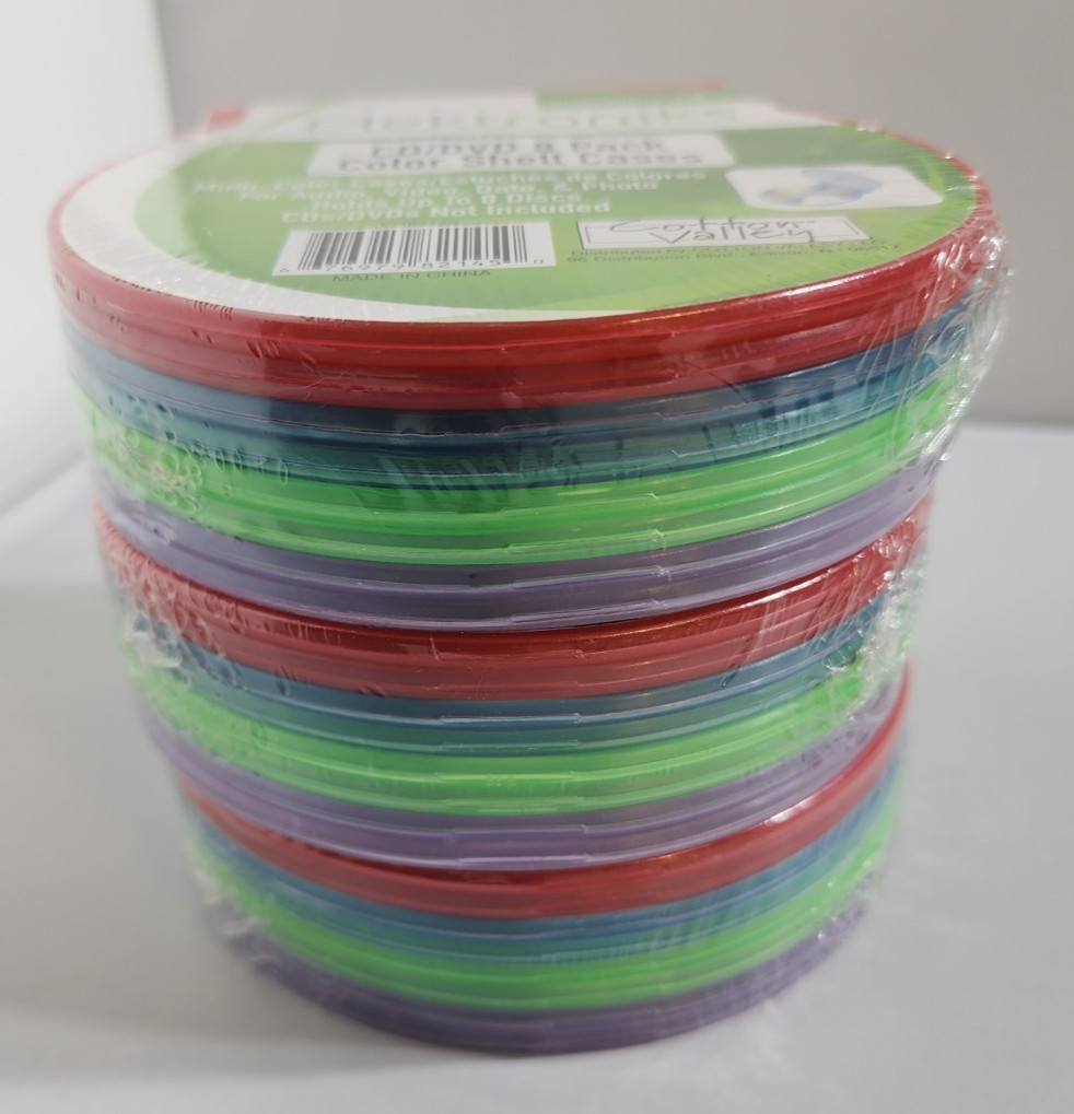 24 Pack CD DVD Color Cases Slim Protective Storage Covers Multi-Color