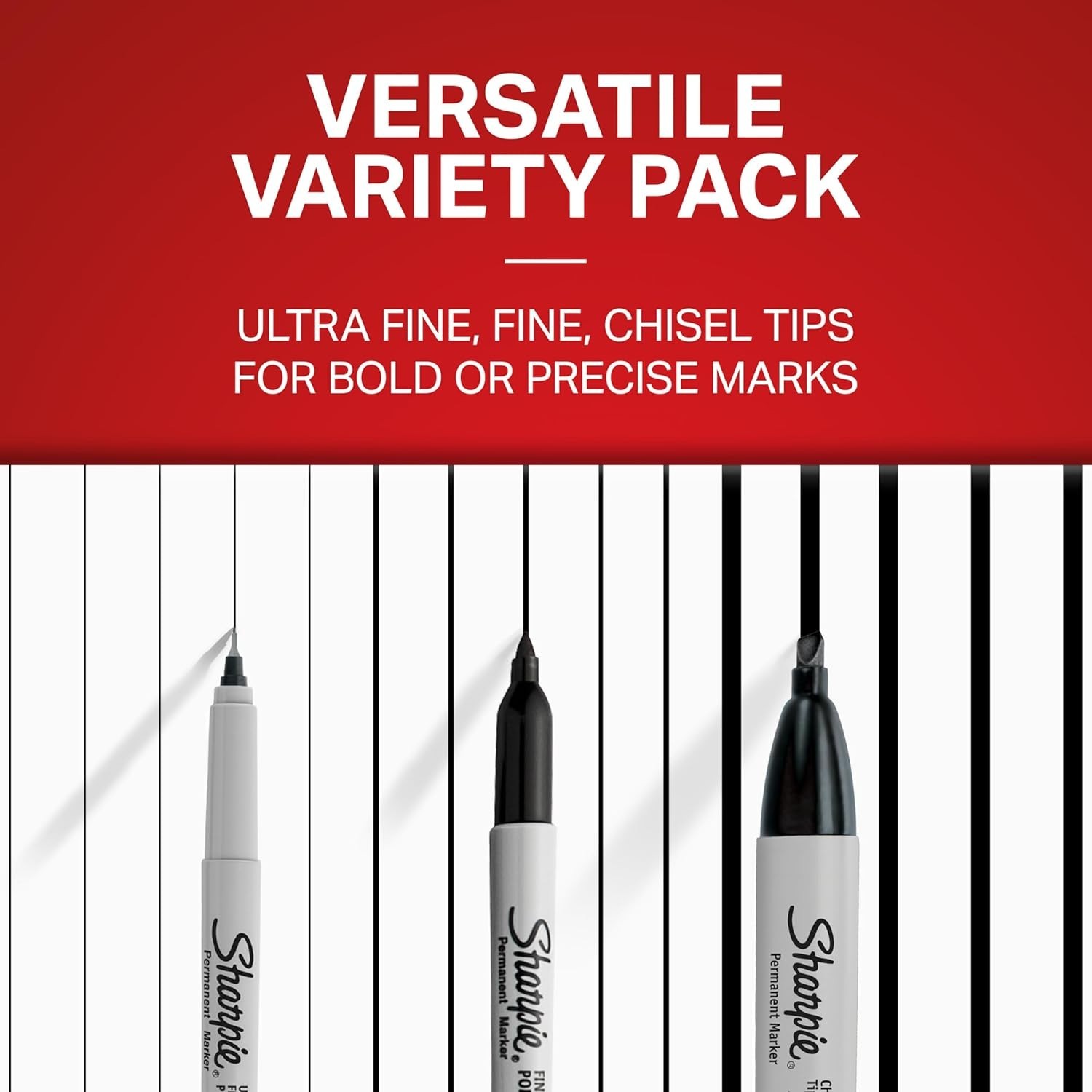 Marker Set Black 6 Count Permanent Markers Variety Pack