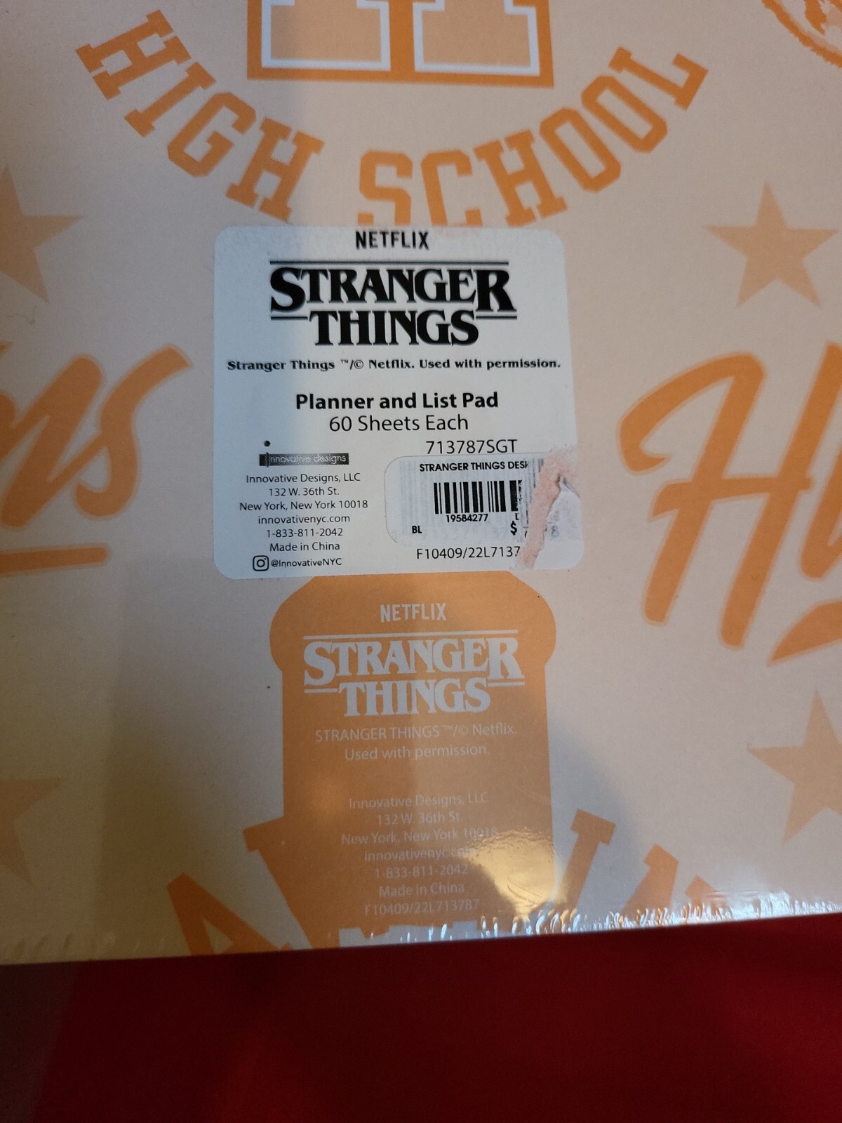 Stanger Things Hawkins High Week Planner And To Do List Pad