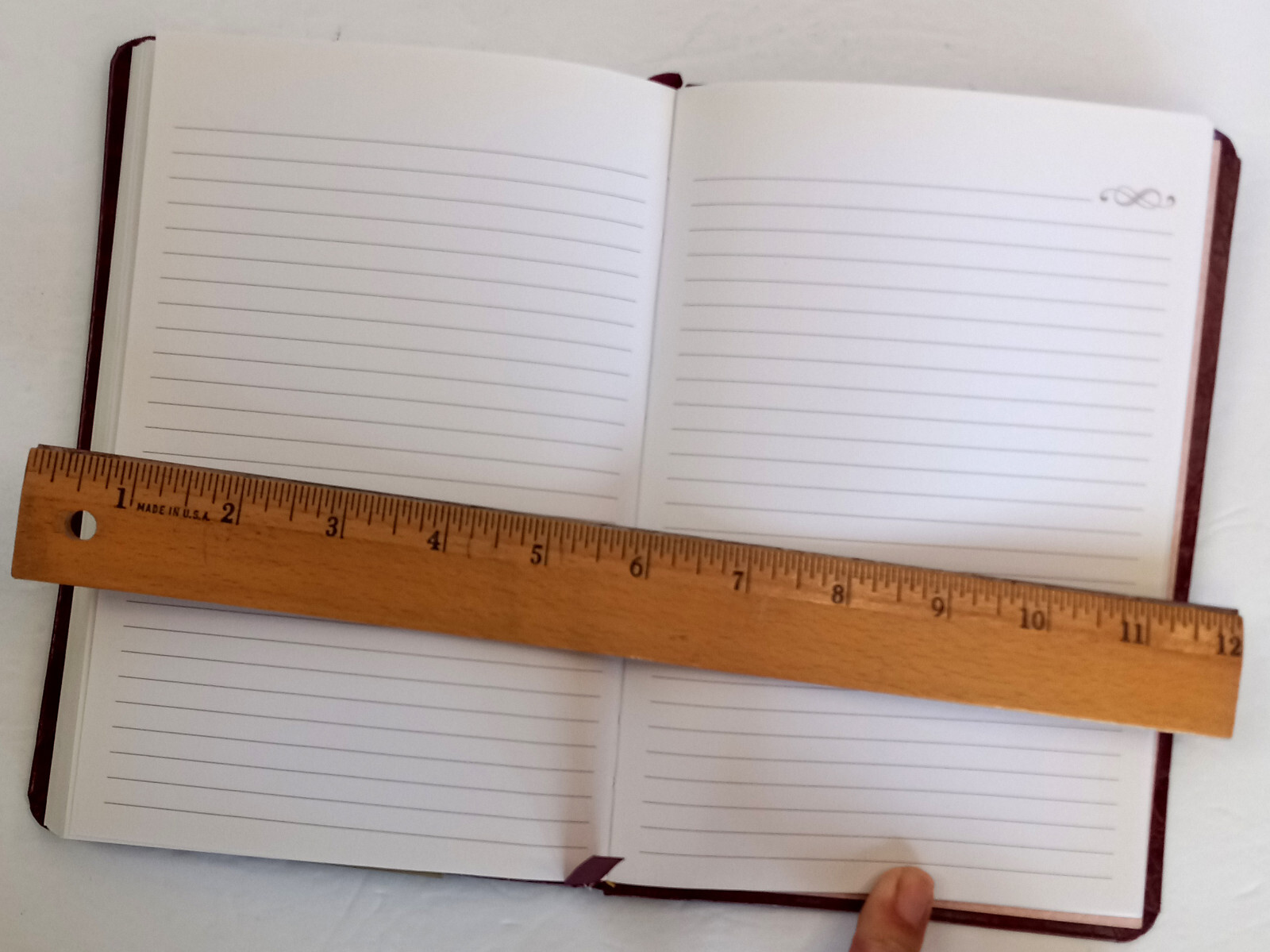 Notebook 192 Pages Ruled Bonded Leather Brown Markings by C.R. Gibson Blank