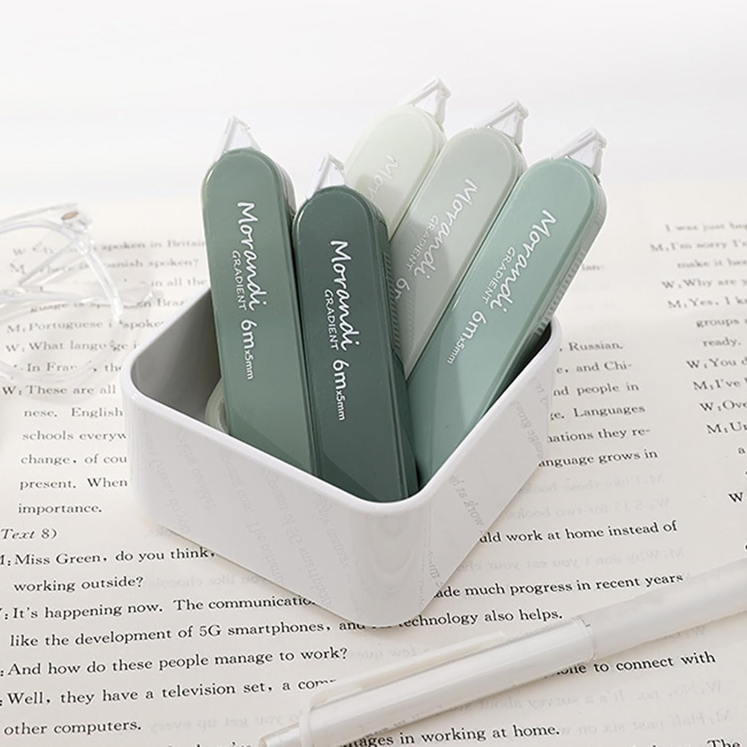 5 PCS Correction Tape with Lid, Easy to Use Correction Tapes, White Applicator