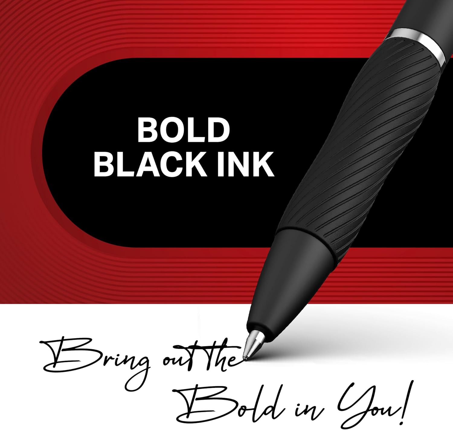S-Gel, Gel Pens, Bold Point (1.0Mm), Black Ink, 12 Count – Writing, Journaling,