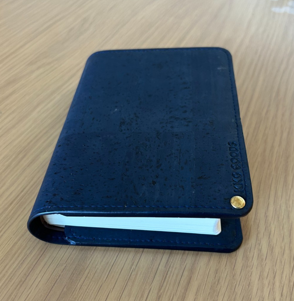 A6 Navy Blue Cork Journal Cover – Fits Hobonichi A6 5-Year Planner