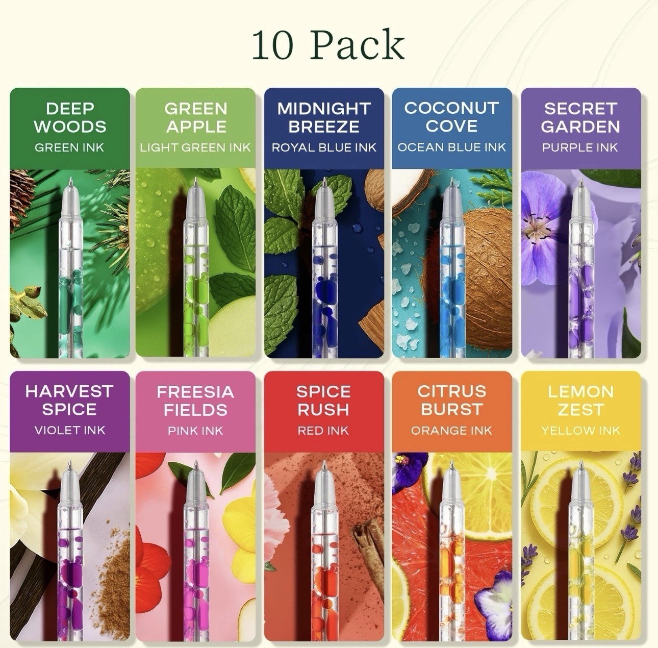 Lifelines Scented Lava Gel Pen 1 Count (Pack of 10), Multicolor – 10 Pack