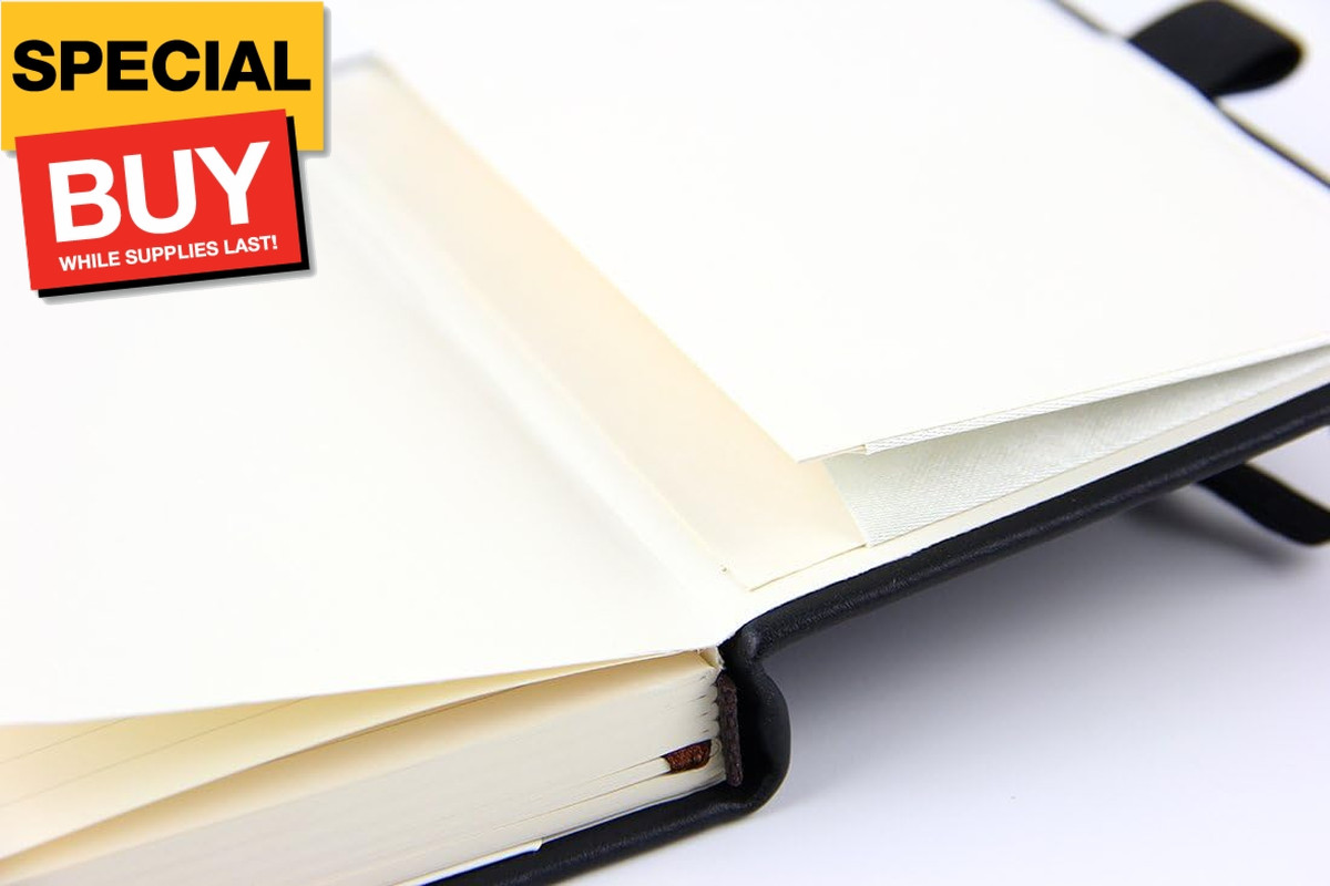 (2-Pack Pocket Notebook 3.5″ x 5.5″, Small Hardcover Journal with Pen Holder, In
