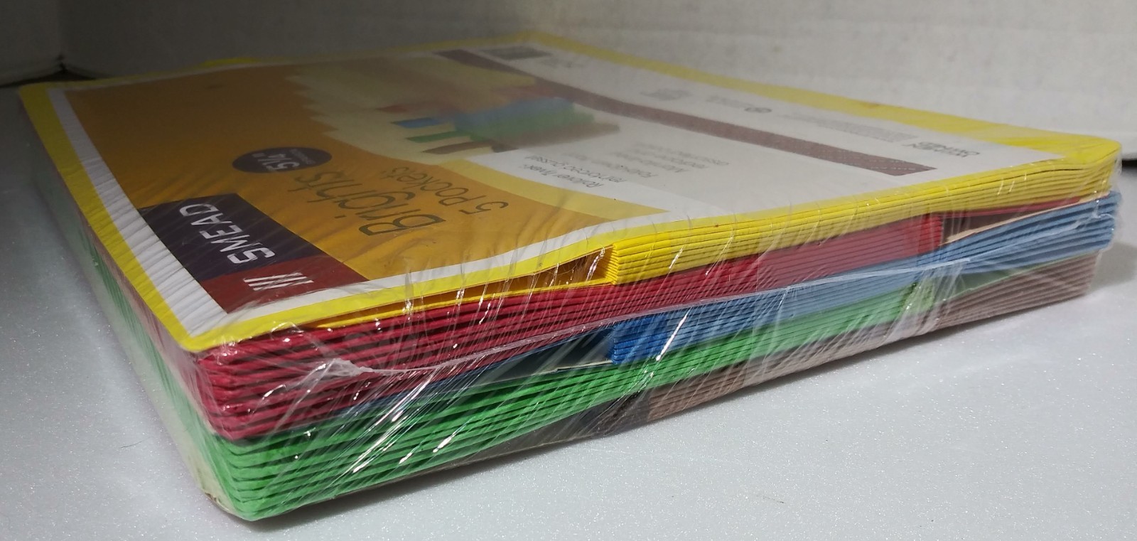 Smead Brights File Pockets Letter Size Assorted Colors 5/Pack (73892) – NEW!