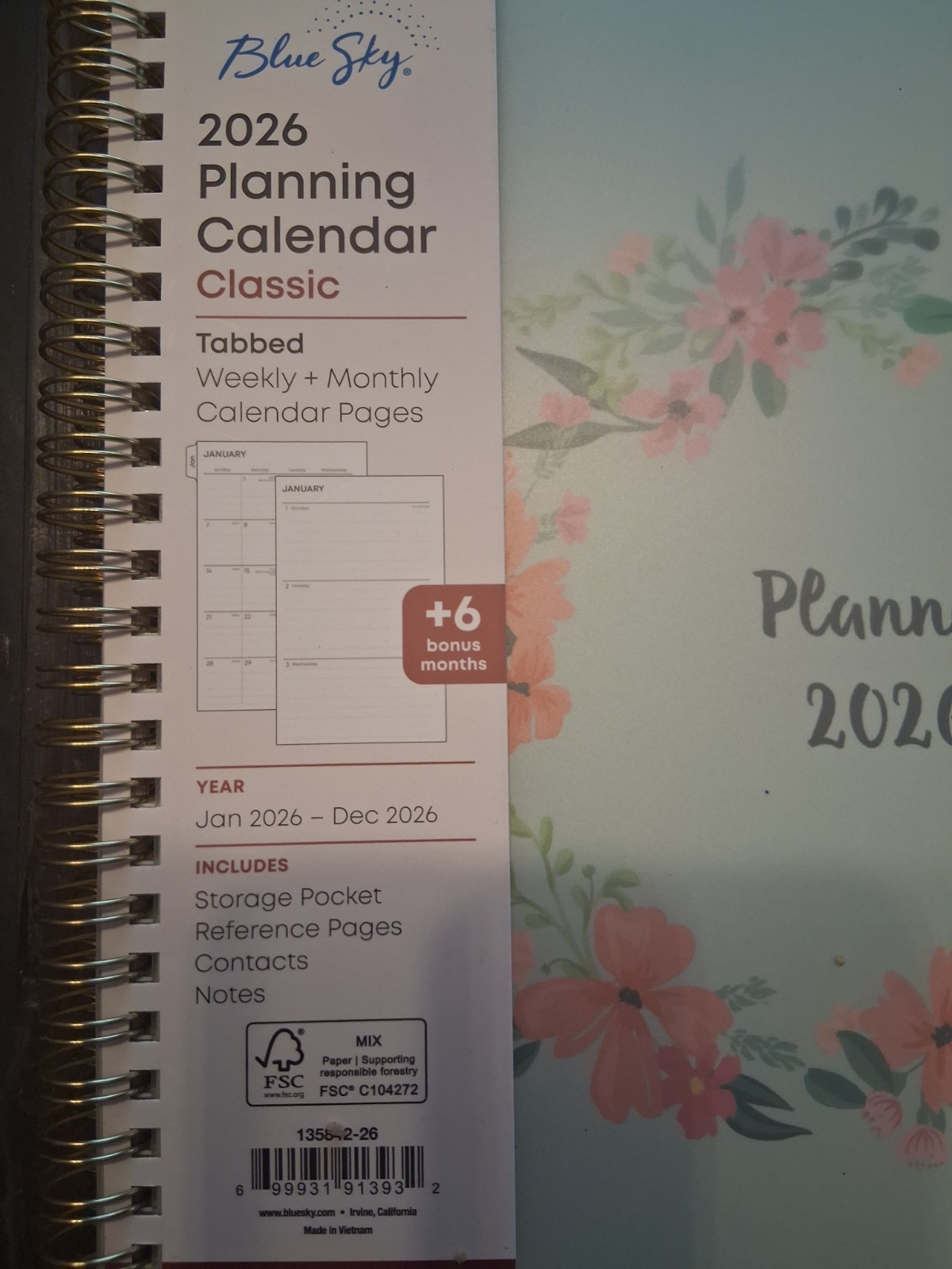 Blue Sky Classic 2026 Weekly/Monthly Planning Calendar, Large, Tabbed