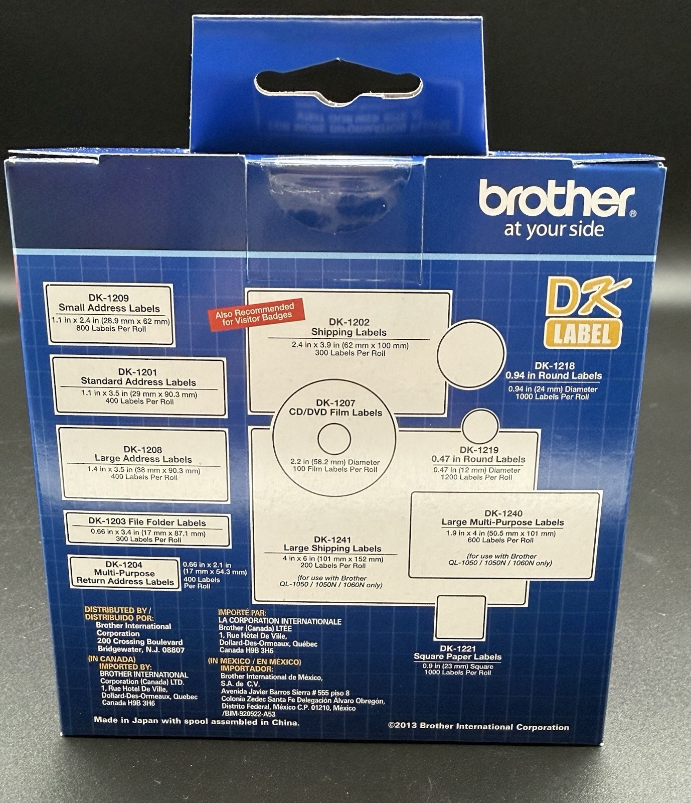New Brother Genuine DK-2211 Continuous Length Black on White Film Tape
