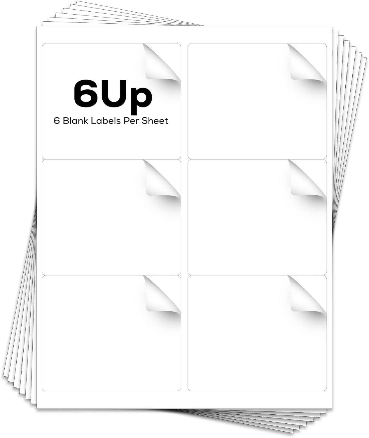 6 UP 3 1/3×4 Shipping Labels Address Mailing Stickers for Laser & Inkjet Printer