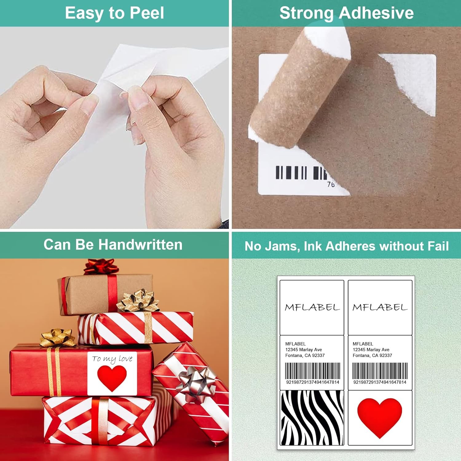 8.5×11 Shipping Label Sheets 6 UP 150 Labels Permanent Adhesive Laser Inkjet