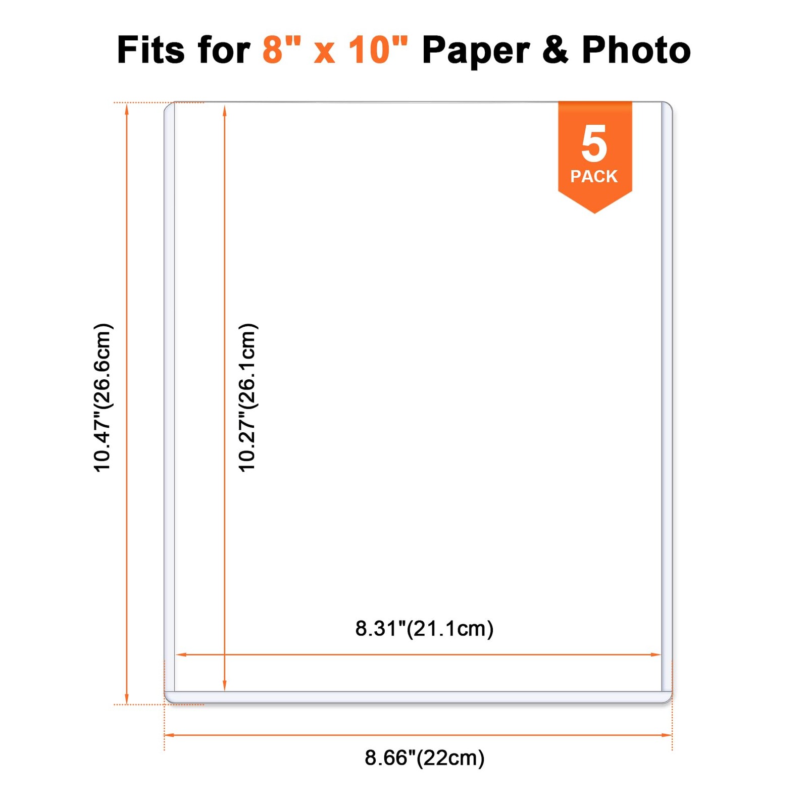 5 Pack 8″ x 10″ Rigid Print Protectors Clear Hard Plastic Sheet Protectors To…