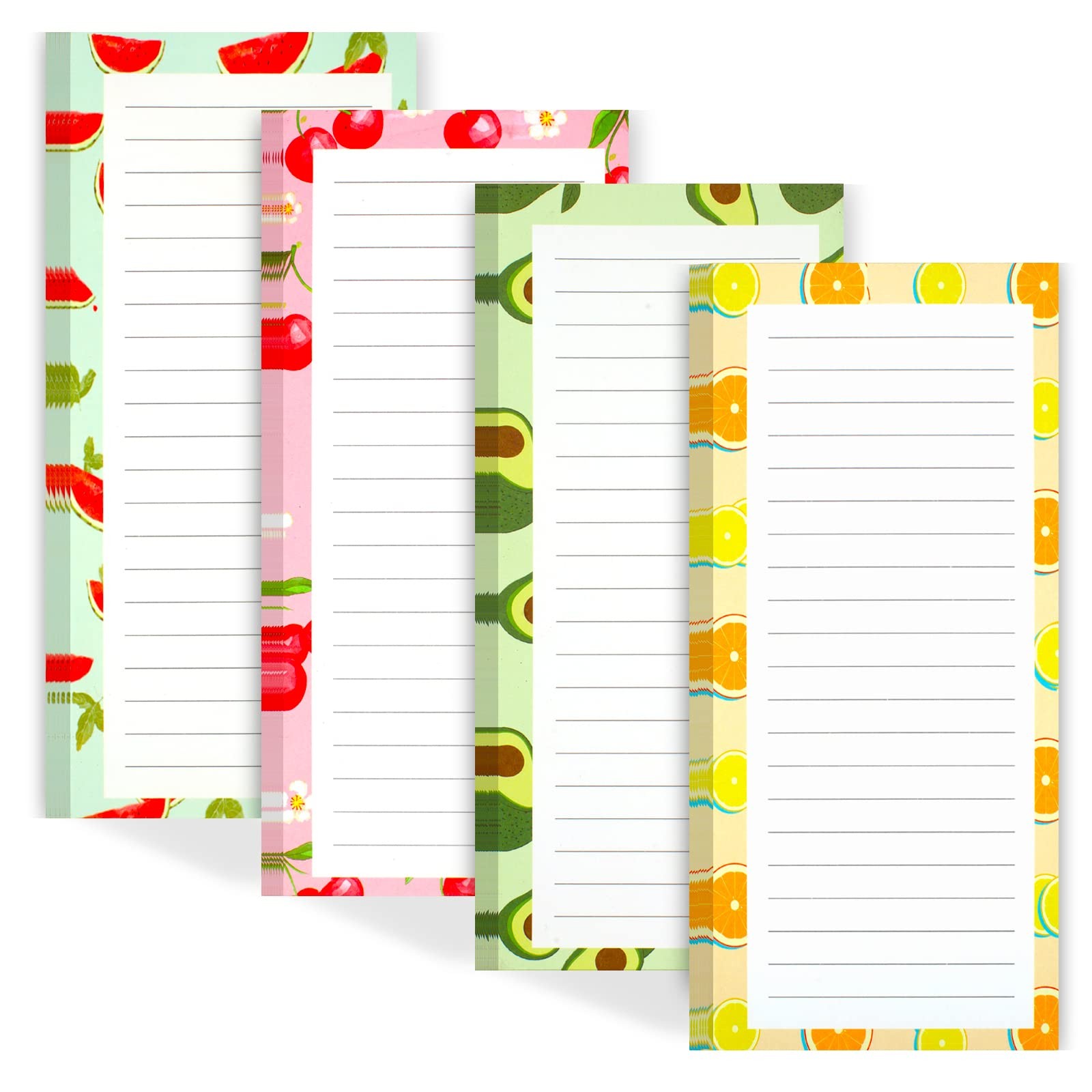 Joyberg 4 Pack Magnetic Notepads for Refrigerator, Grocery List Magnet Pad…